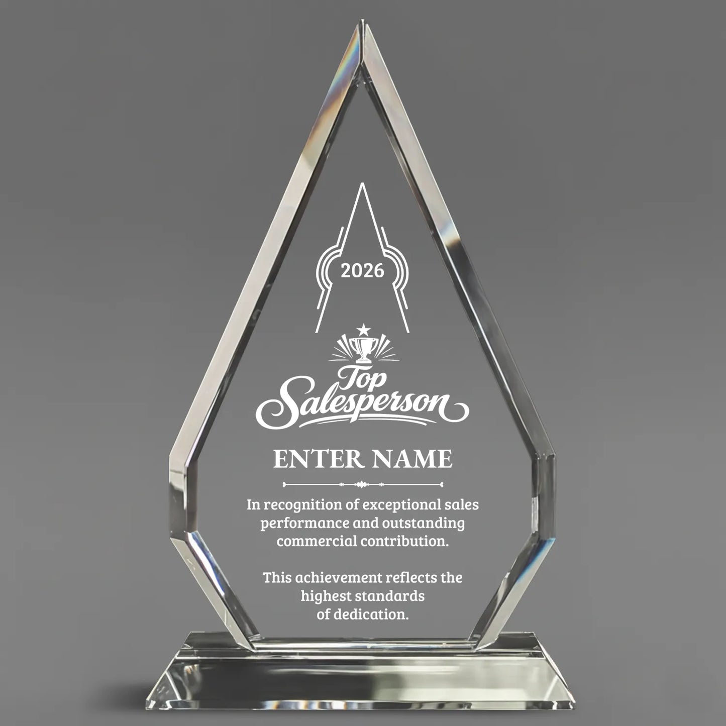 Sales Awards - Optic Crystal Arrowhead Awards - Personalize Online – Choose From 5 Designs
