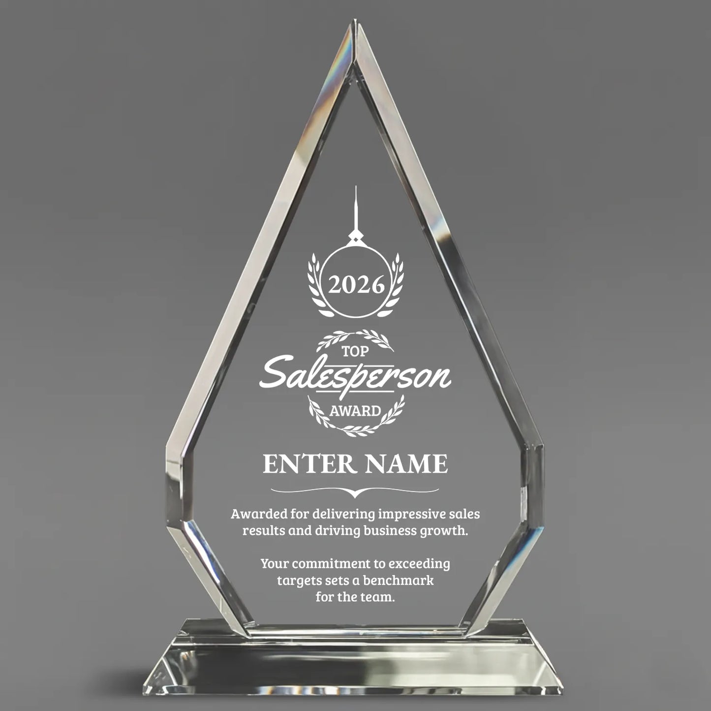 Sales Awards - Optic Crystal Arrowhead Awards - Personalize Online – Choose From 5 Designs