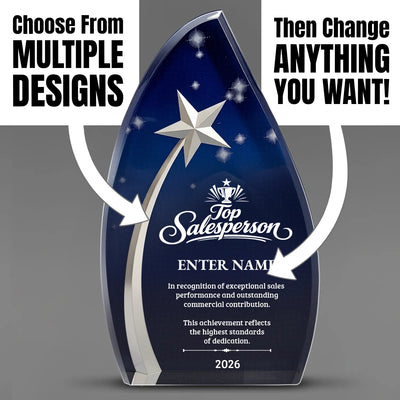 Sales Awards - Acrylic Star Powered Awards - Personalize Online – Choose From 5 Designs