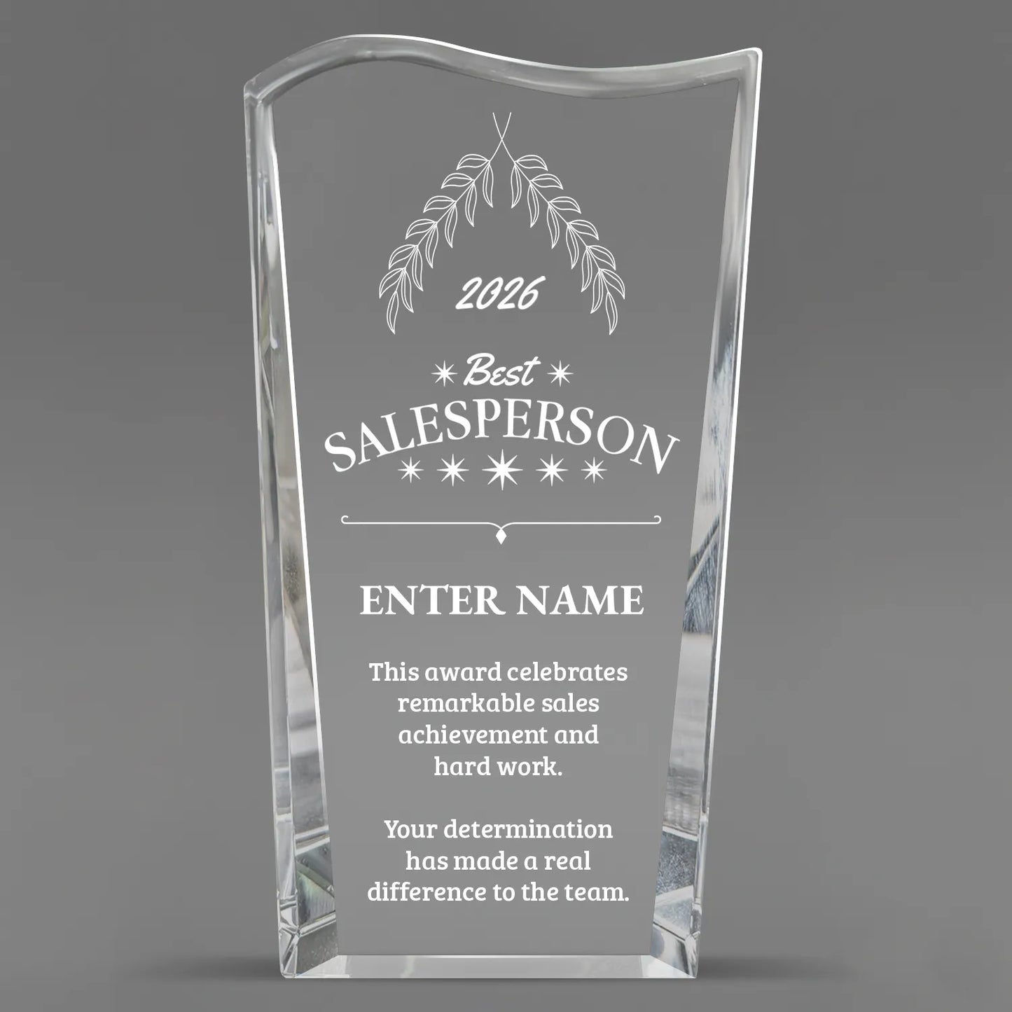 Sales Awards - Clear Crystal Facet Wave Awards - Personalize Online – Choose From 5