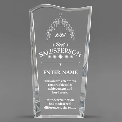 Sales Awards - Clear Crystal Facet Wave Awards - Personalize Online – Choose From 5