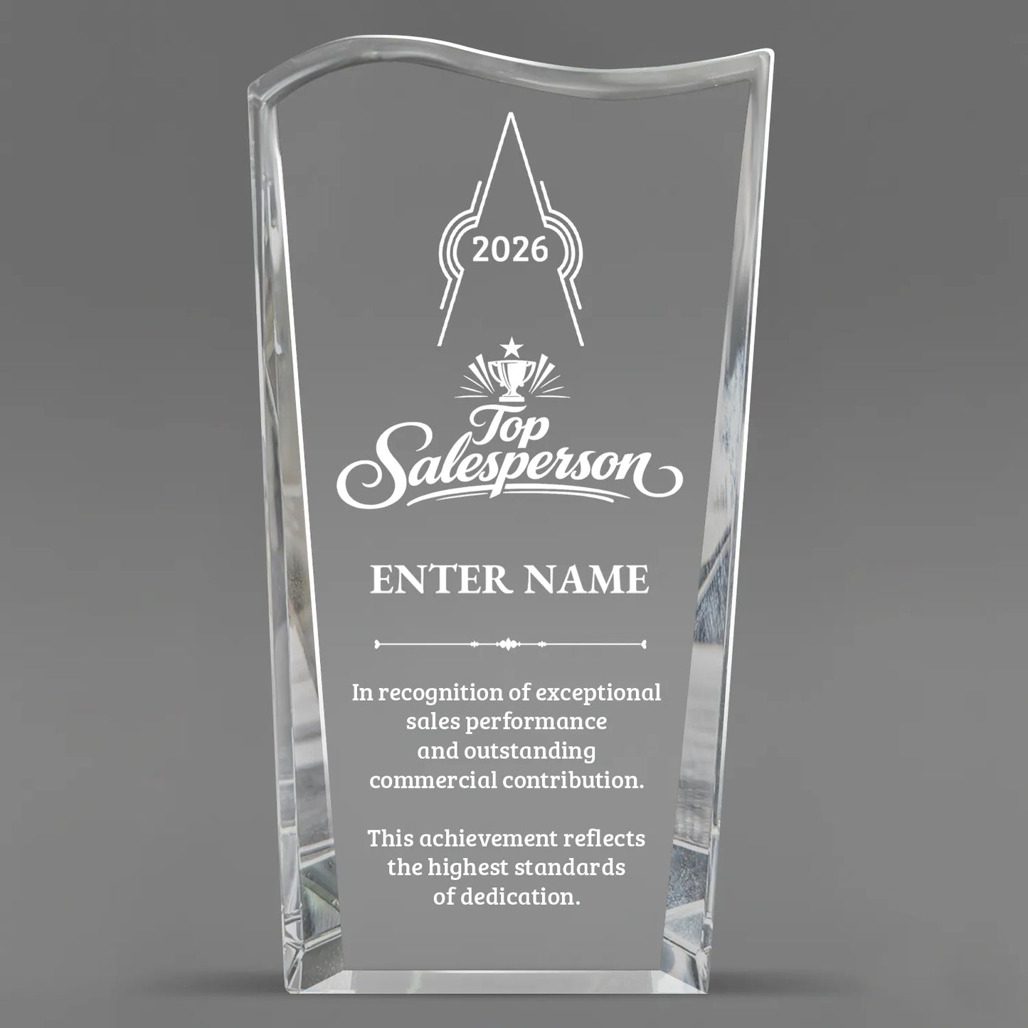 Sales Awards - Clear Crystal Facet Wave Awards - Personalize Online – Choose From 5