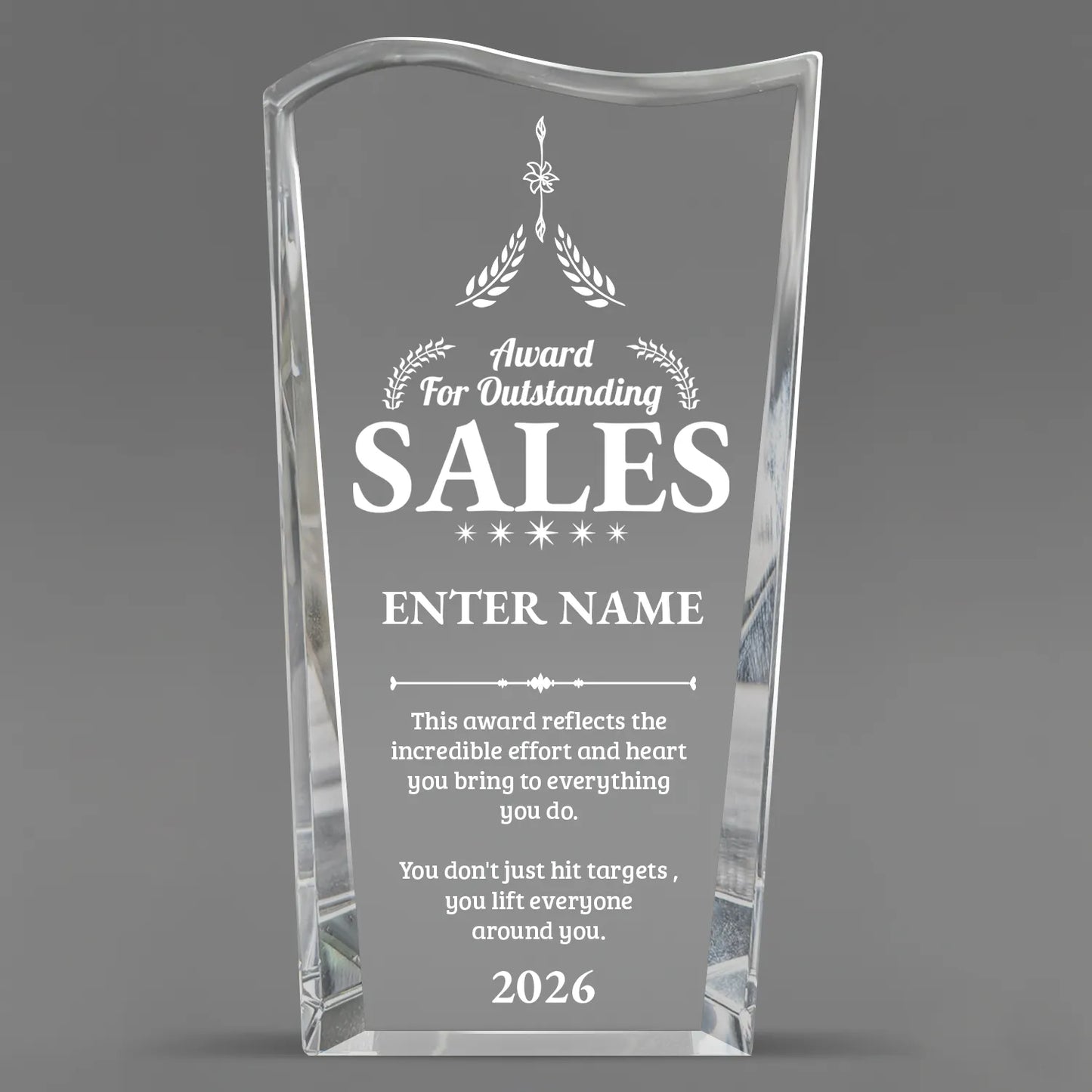 Sales Awards - Clear Crystal Facet Wave Awards - Personalize Online – Choose From 5