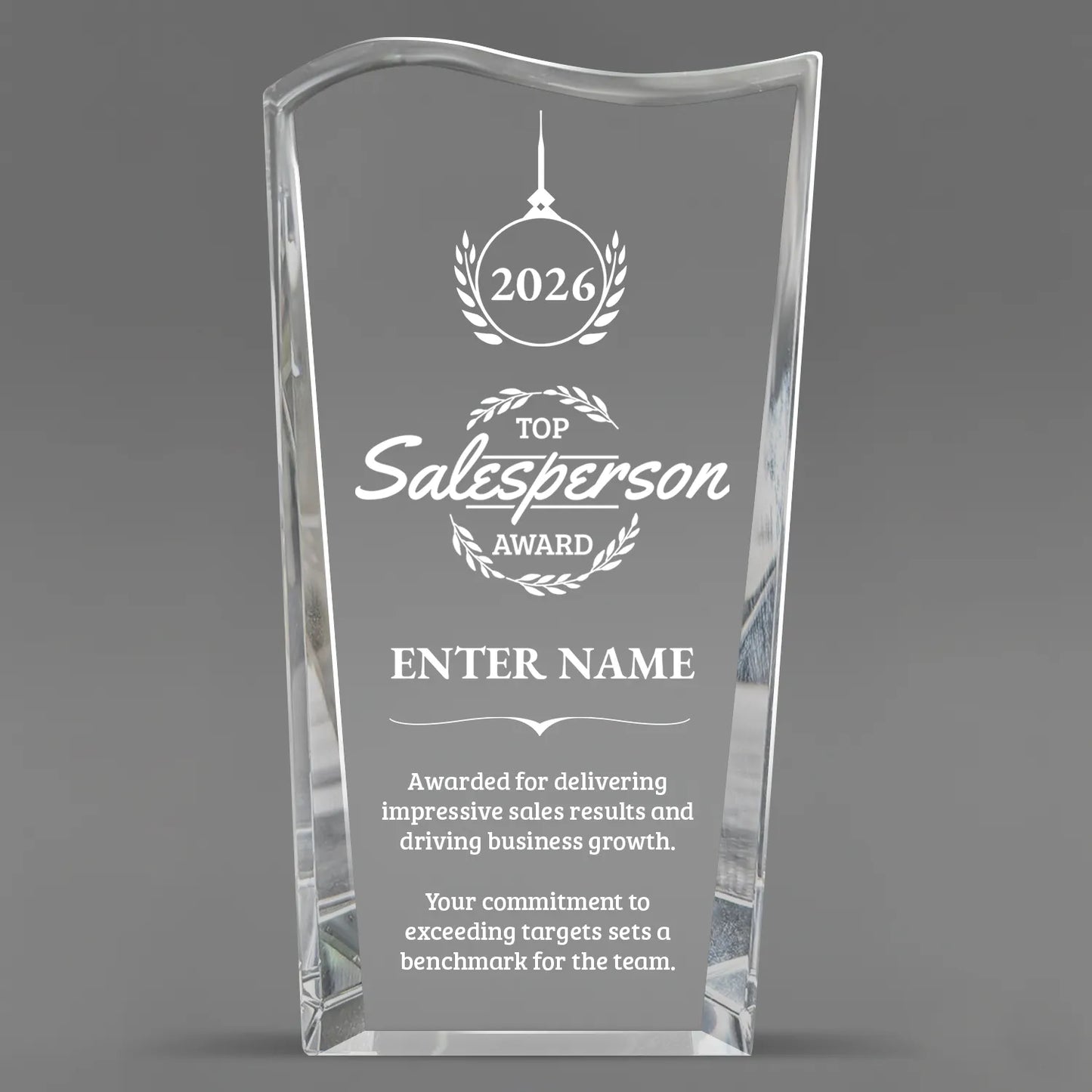 Sales Awards - Clear Crystal Facet Wave Awards - Personalize Online – Choose From 5