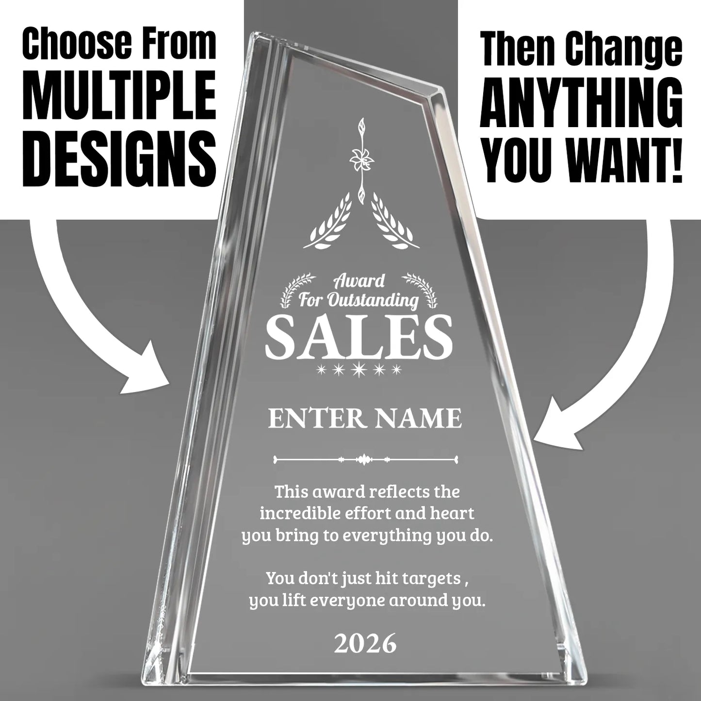Sales Awards - Crystal Peak Awards - Personalize Online – Choose From 5 Designs