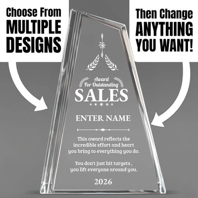 Sales Awards - Crystal Peak Awards - Personalize Online – Choose From 5 Designs