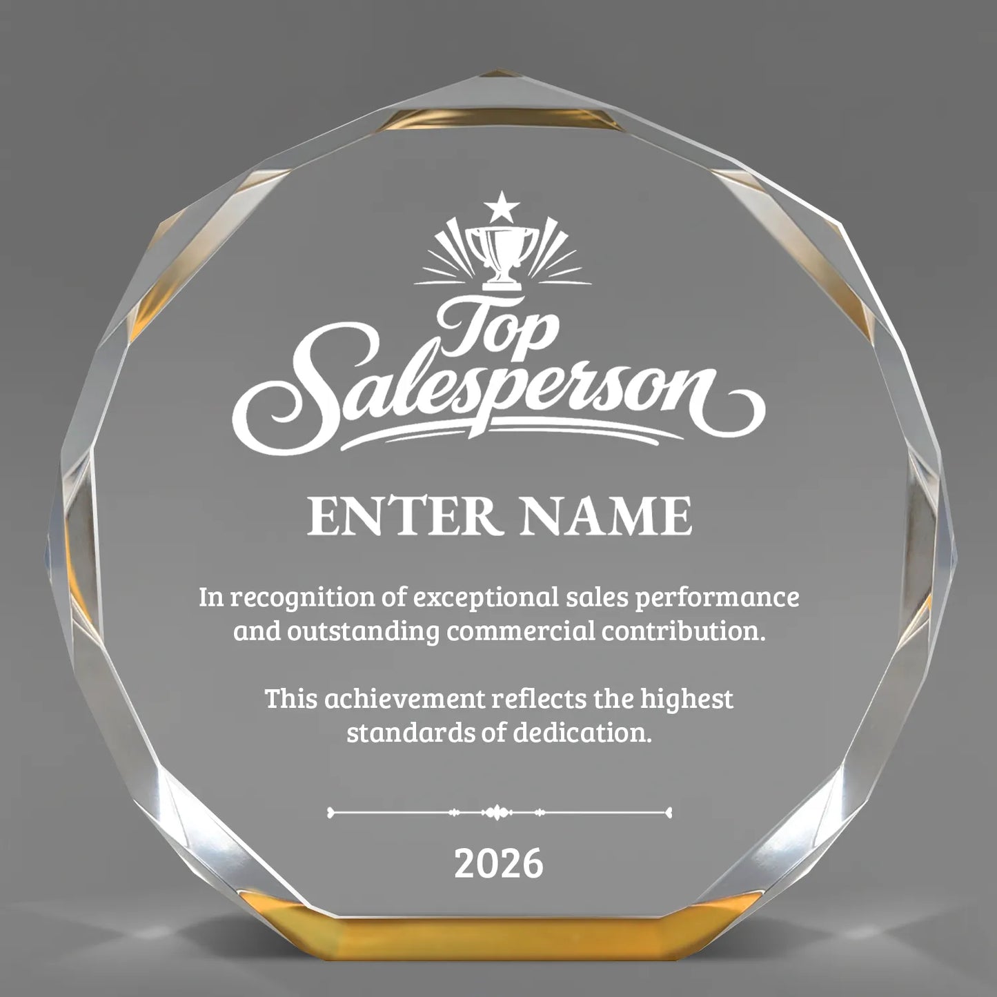 Sales Awards - Gold Octagon Acrylic Awards - Personalize Online – Choose From 5 Designs