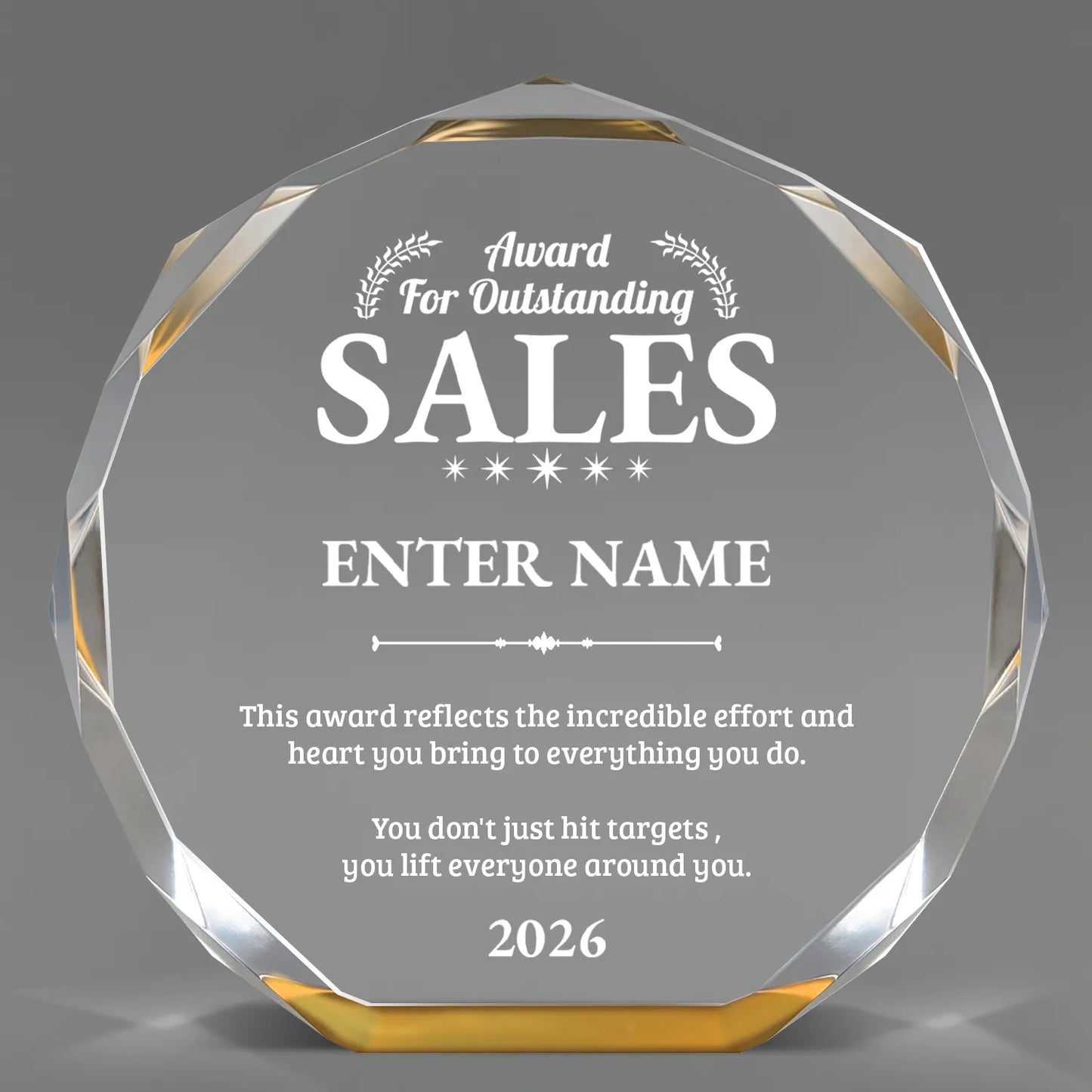 Sales Awards - Gold Octagon Acrylic Awards - Personalize Online – Choose From 5 Designs