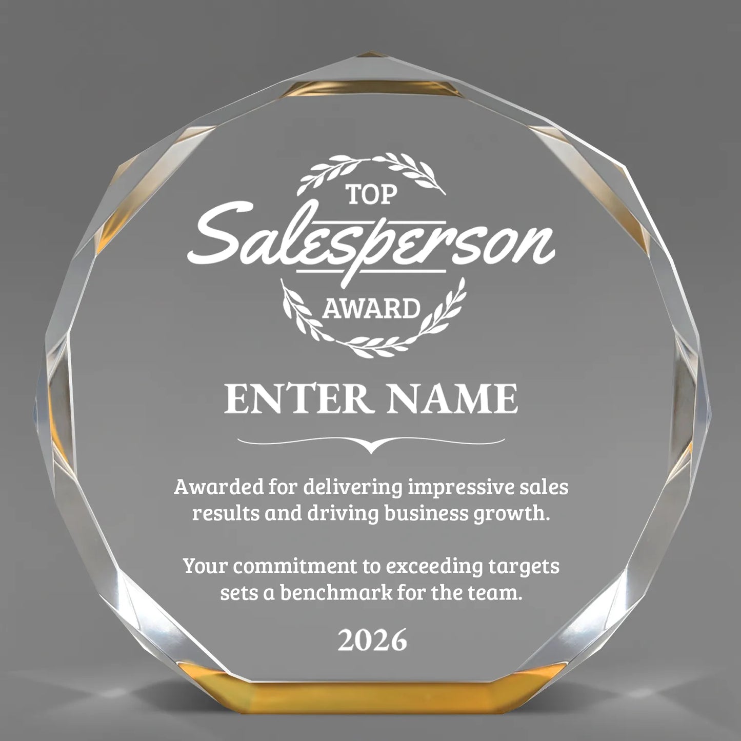 Sales Awards - Gold Octagon Acrylic Awards - Personalize Online – Choose From 5 Designs