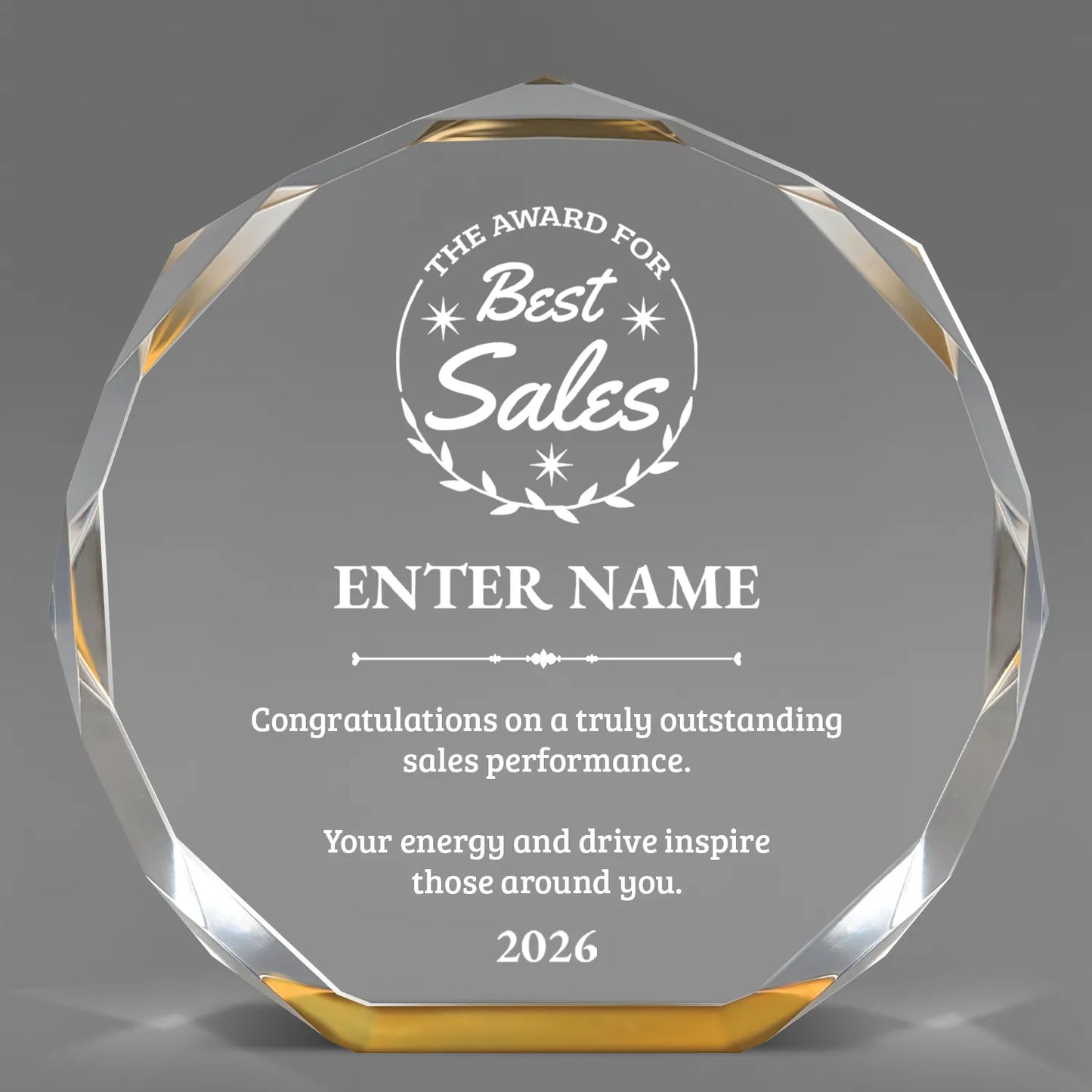 Sales Awards - Gold Octagon Acrylic Awards - Personalize Online – Choose From 5 Designs