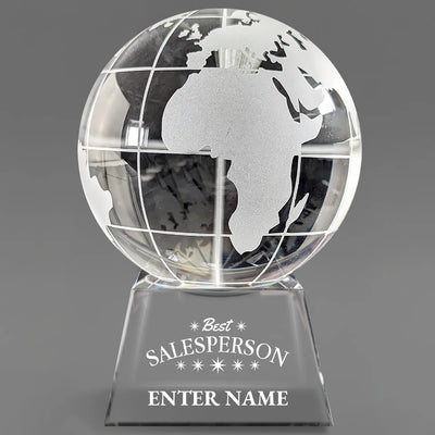 Sales Awards - Optical Crystal Globe Awards - Personalize Online – Choose From 5 Designs