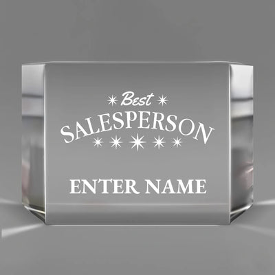 Sales Awards - Clear Crystal Facet Block Awards - Personalize Online – Choose From 5 Designs