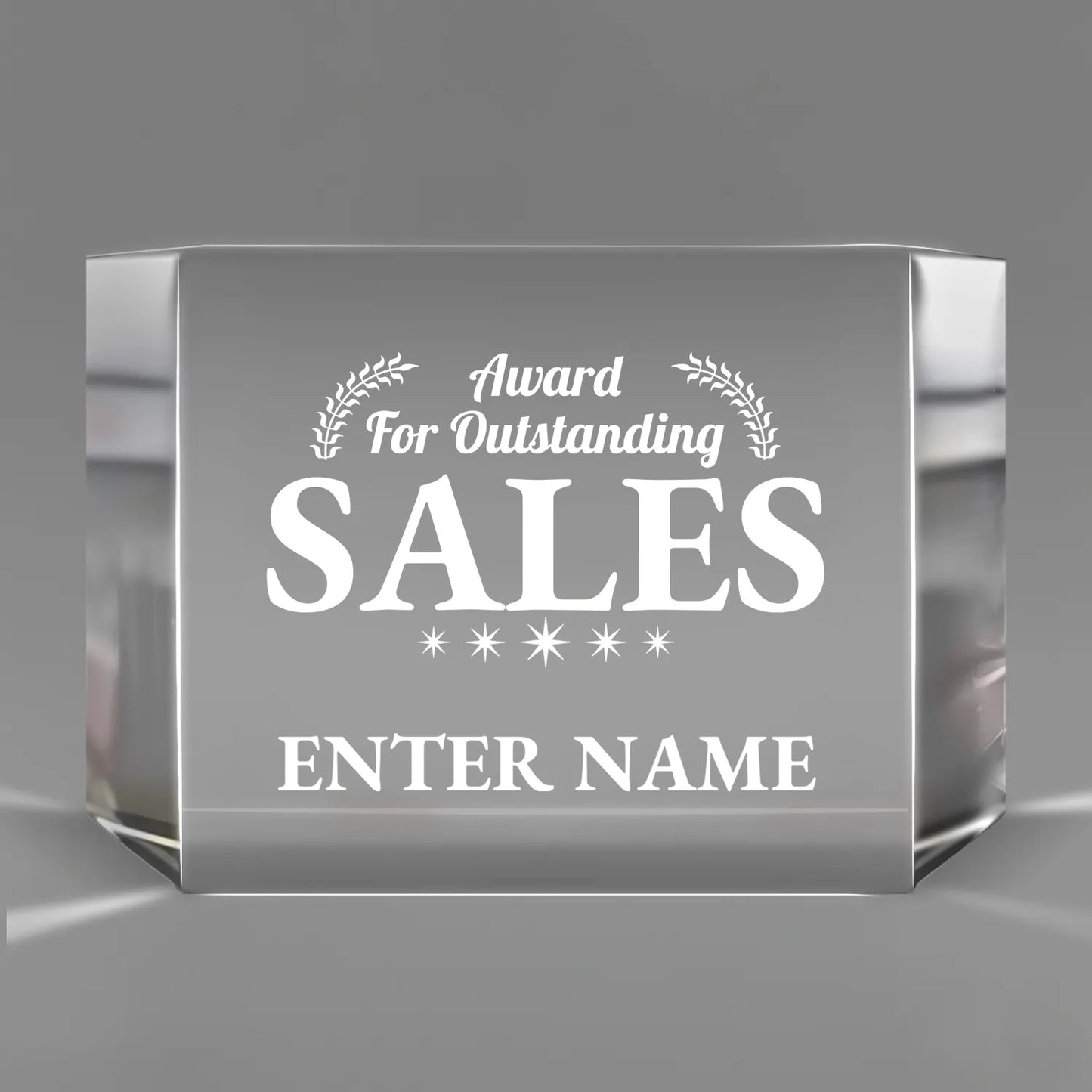Sales Awards - Clear Crystal Facet Block Awards - Personalize Online – Choose From 5 Designs