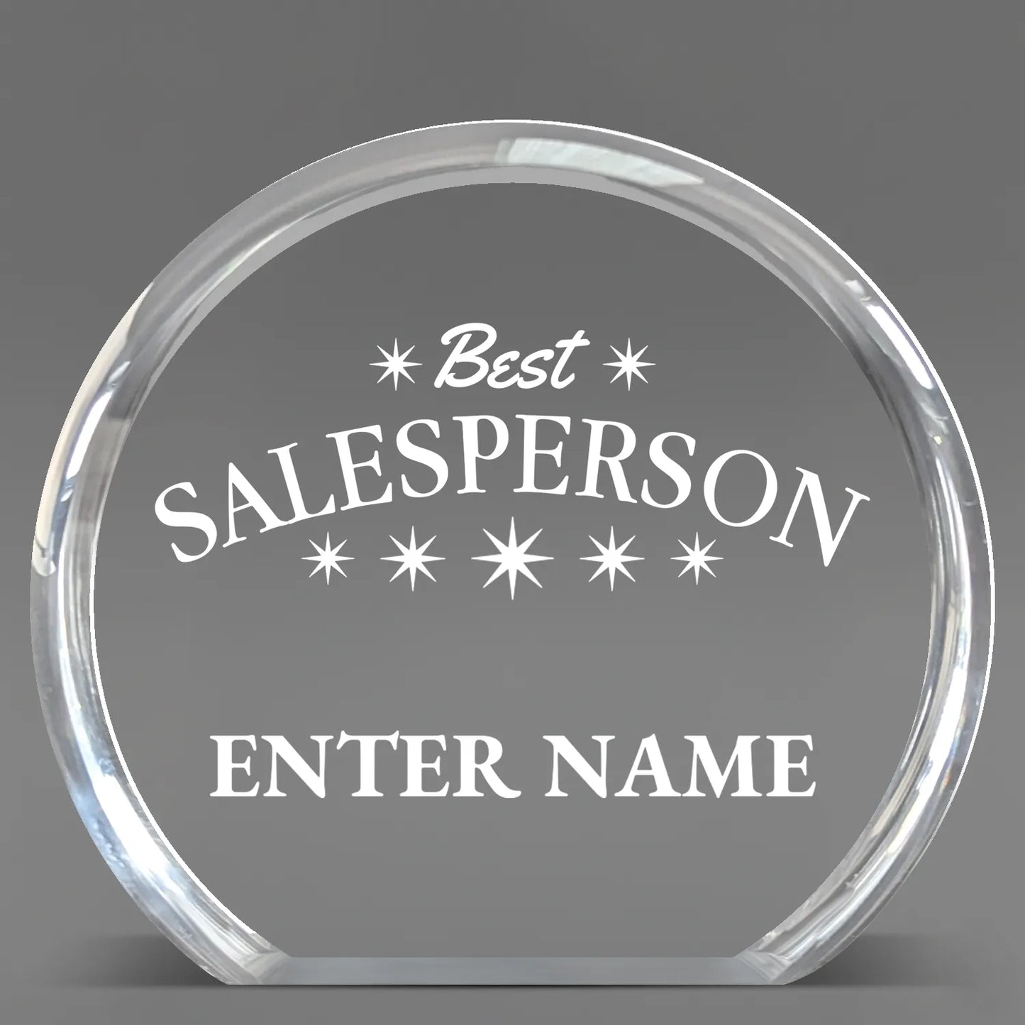 Sales Awards - Clear Round Acrylic Awards - Personalize Online – Choose From 5 Designs