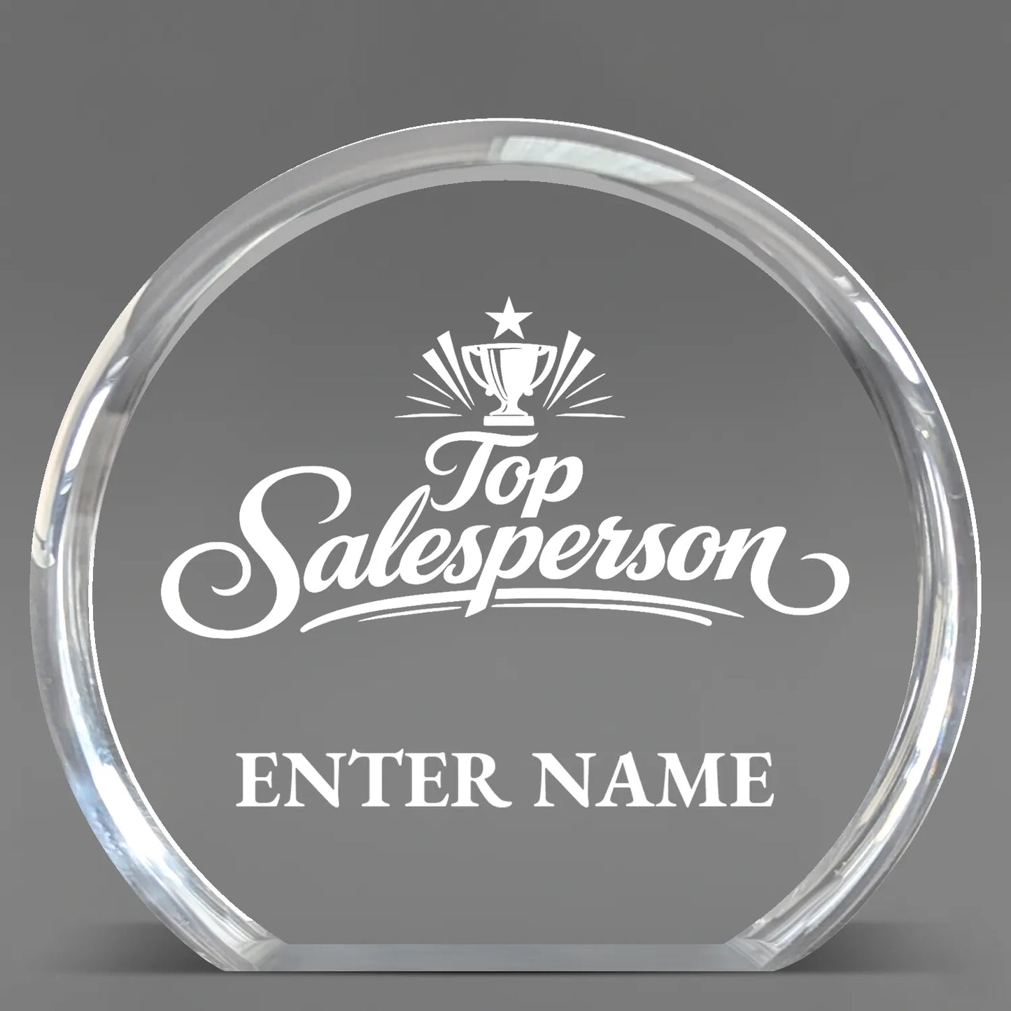 Sales Awards - Clear Round Acrylic Awards - Personalize Online – Choose From 5 Designs