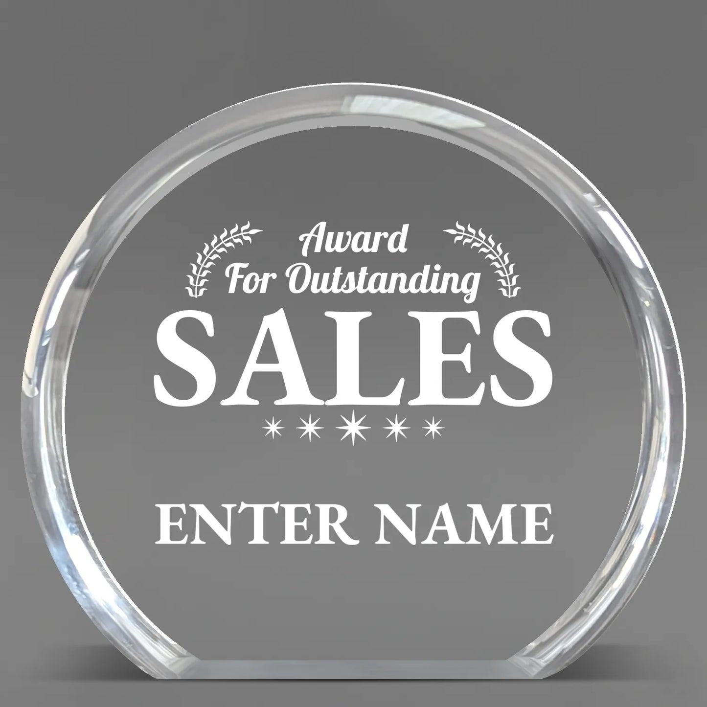 Sales Awards - Clear Round Acrylic Awards - Personalize Online – Choose From 5 Designs