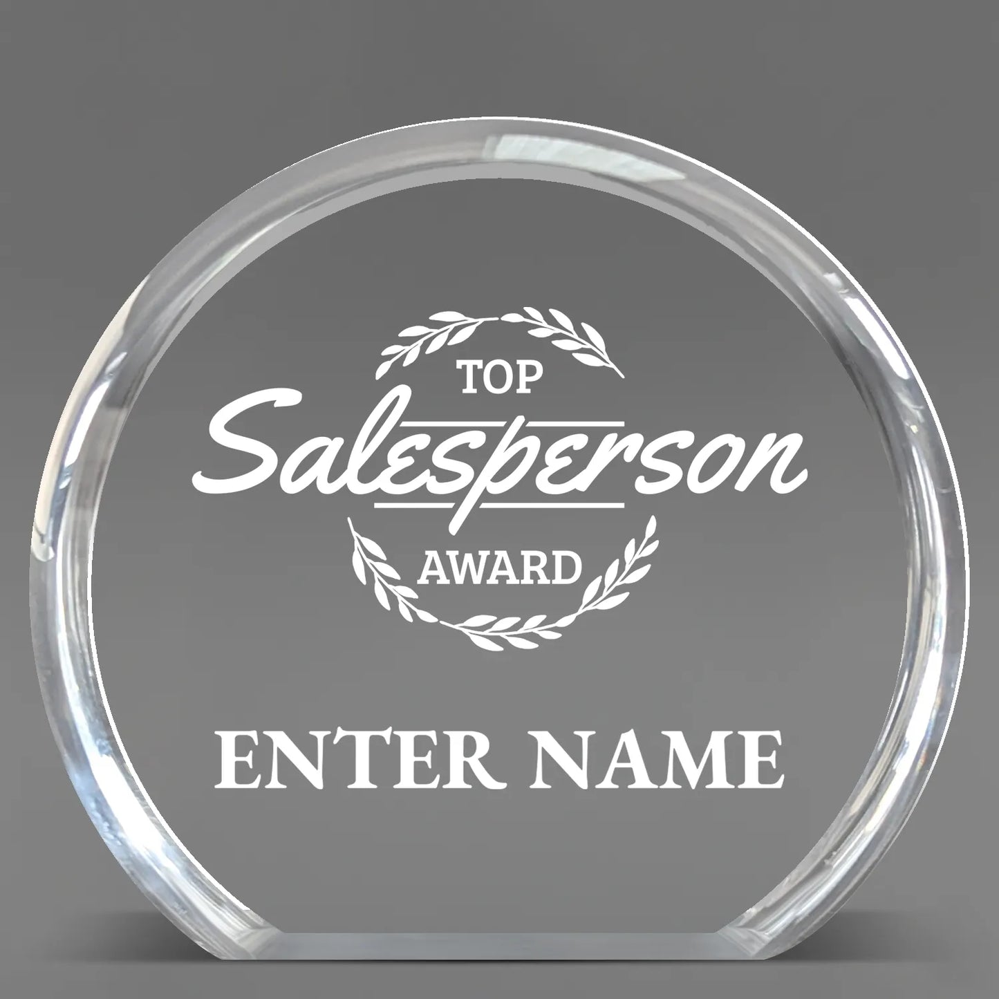 Sales Awards - Clear Round Acrylic Awards - Personalize Online – Choose From 5 Designs