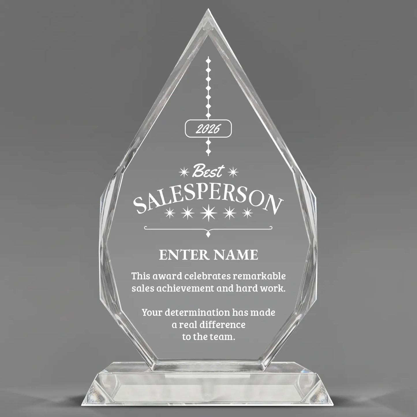 Sales Awards - Optic Crystal Royal Diamond Awards - Personalize Online – Choose From 5 Designs