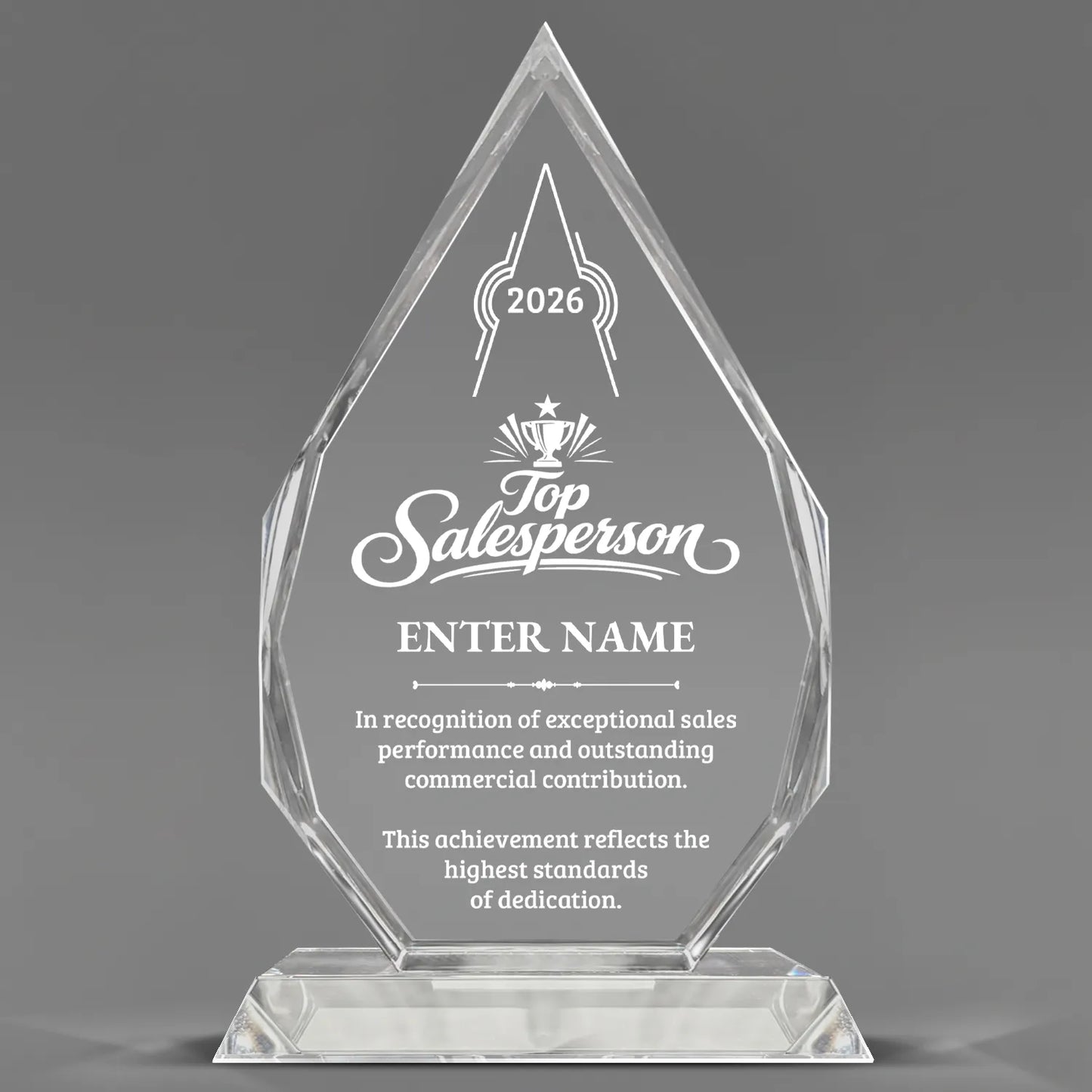 Sales Awards - Optic Crystal Royal Diamond Awards - Personalize Online – Choose From 5 Designs