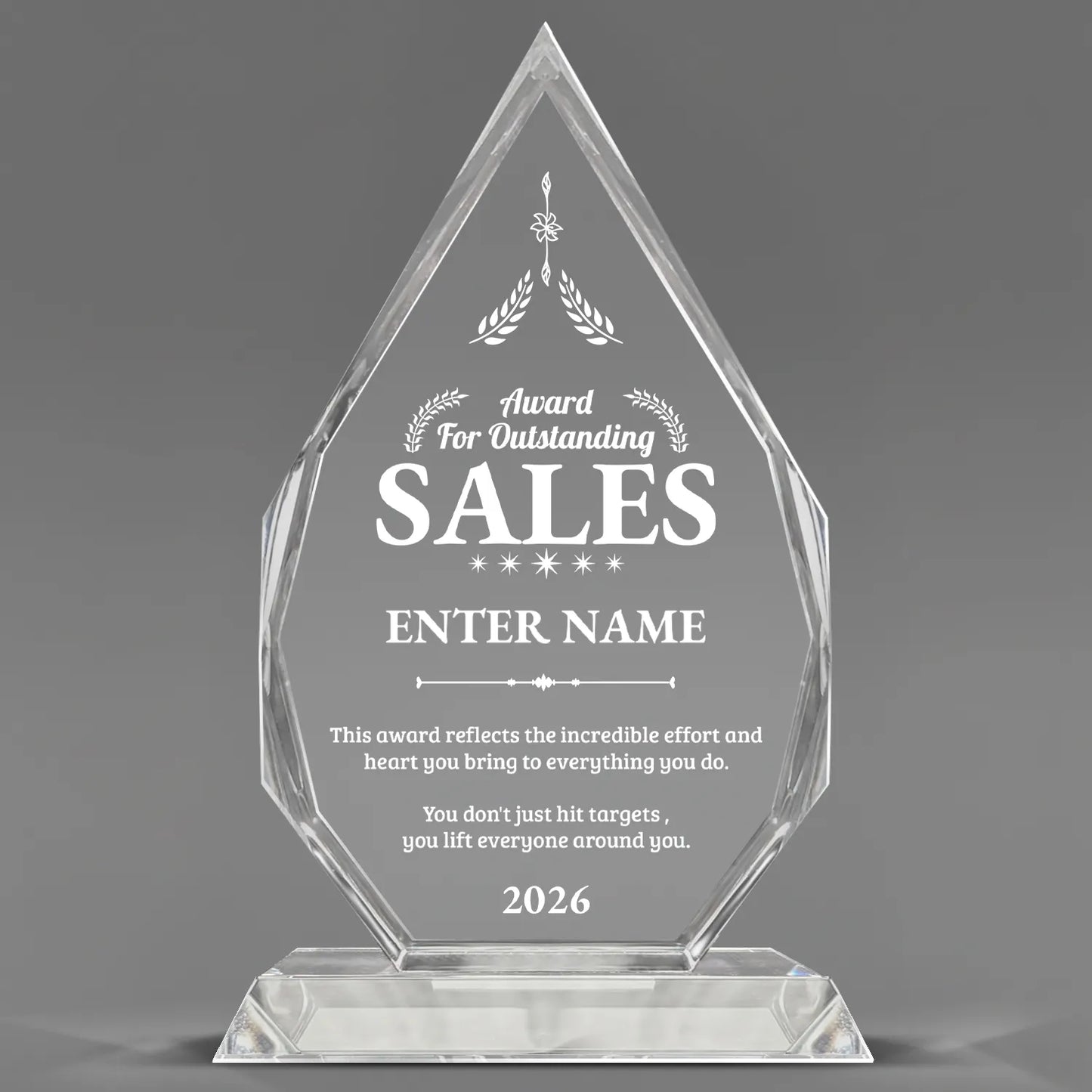 Sales Awards - Optic Crystal Royal Diamond Awards - Personalize Online – Choose From 5 Designs