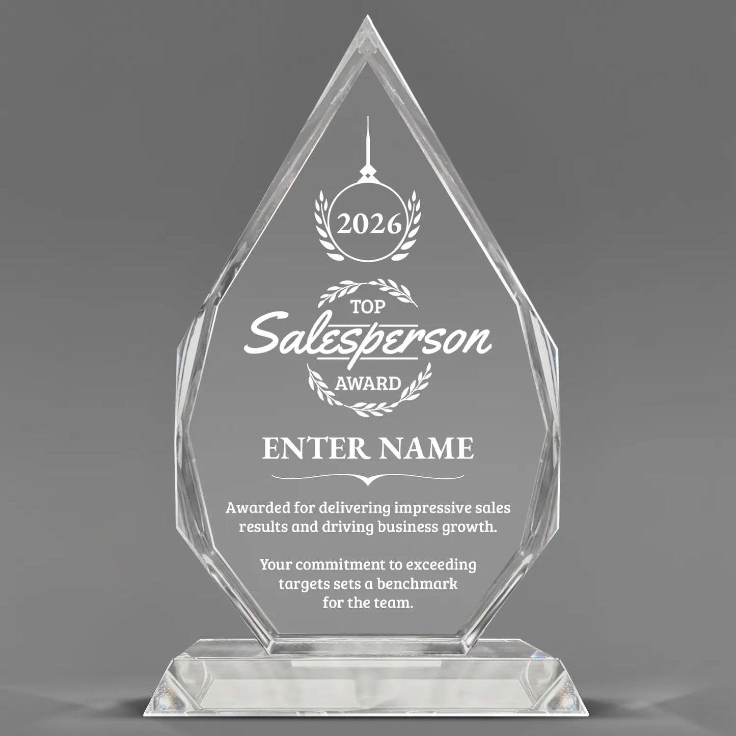 Sales Awards - Optic Crystal Royal Diamond Awards - Personalize Online – Choose From 5 Designs