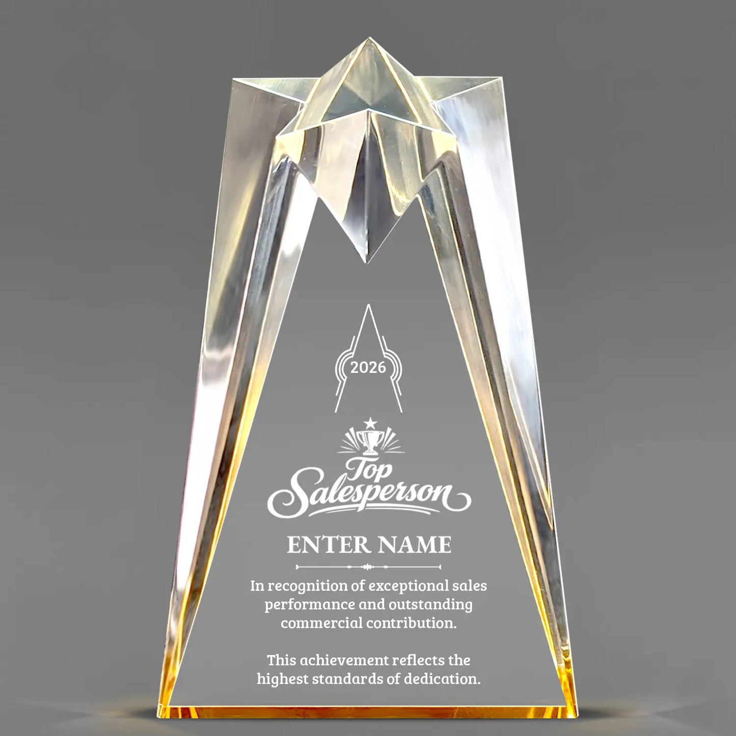 Sales Awards - Gold Sculpted Star Acrylic Awards - Personalize Online – Choose From 5 Designs