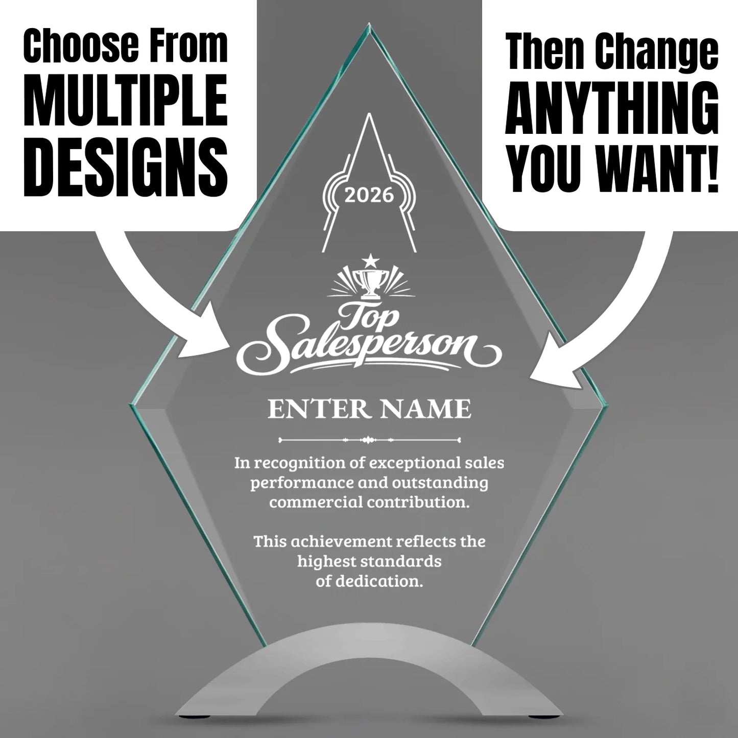 Sales Awards - Diamond Cosmic Acrylic Awards - Personalize Online – Choose From 5 Designs
