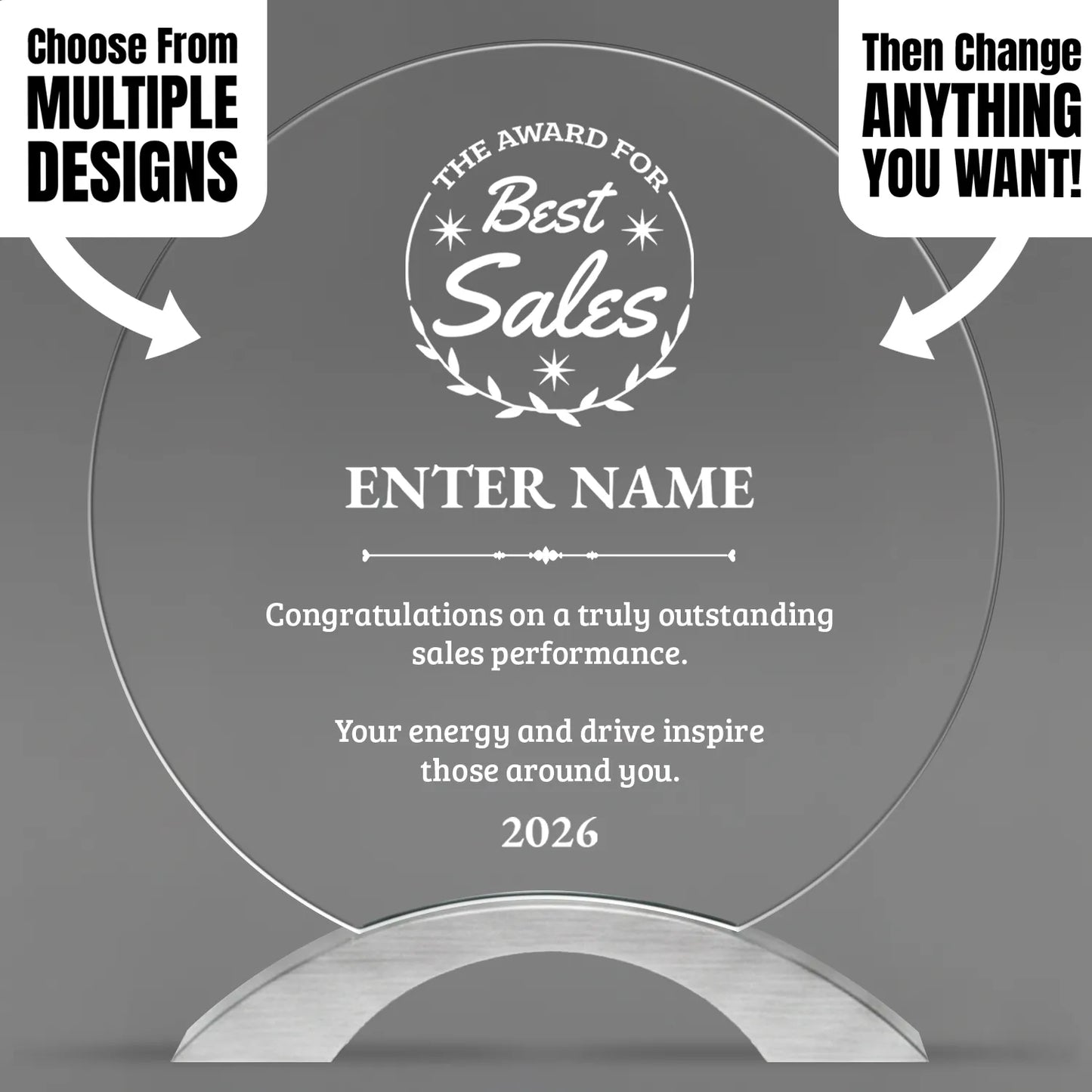 Sales Awards - Round Cosmic Acrylic Awards - Personalize Online – Choose From 5 Designs