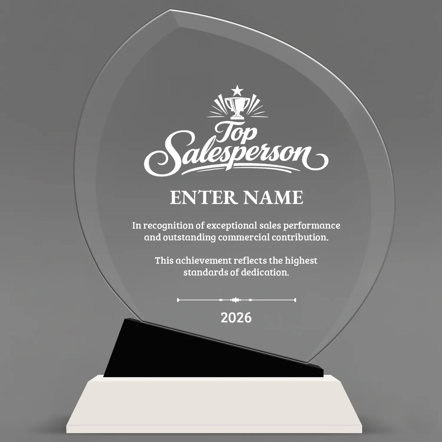 Sales Awards - Crystal Oblong with Black Accent Awards - Personalize Online – Choose From 5 Designs