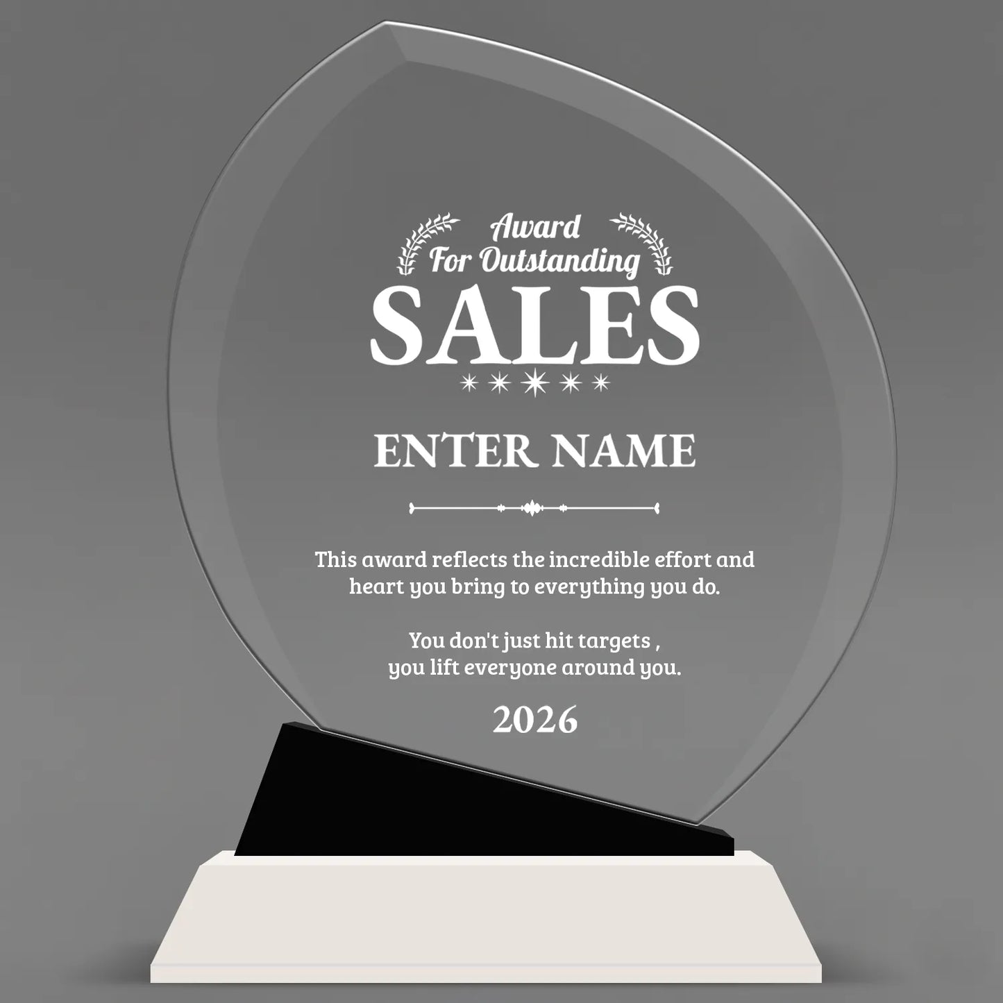 Sales Awards - Crystal Oblong with Black Accent Awards - Personalize Online – Choose From 5 Designs