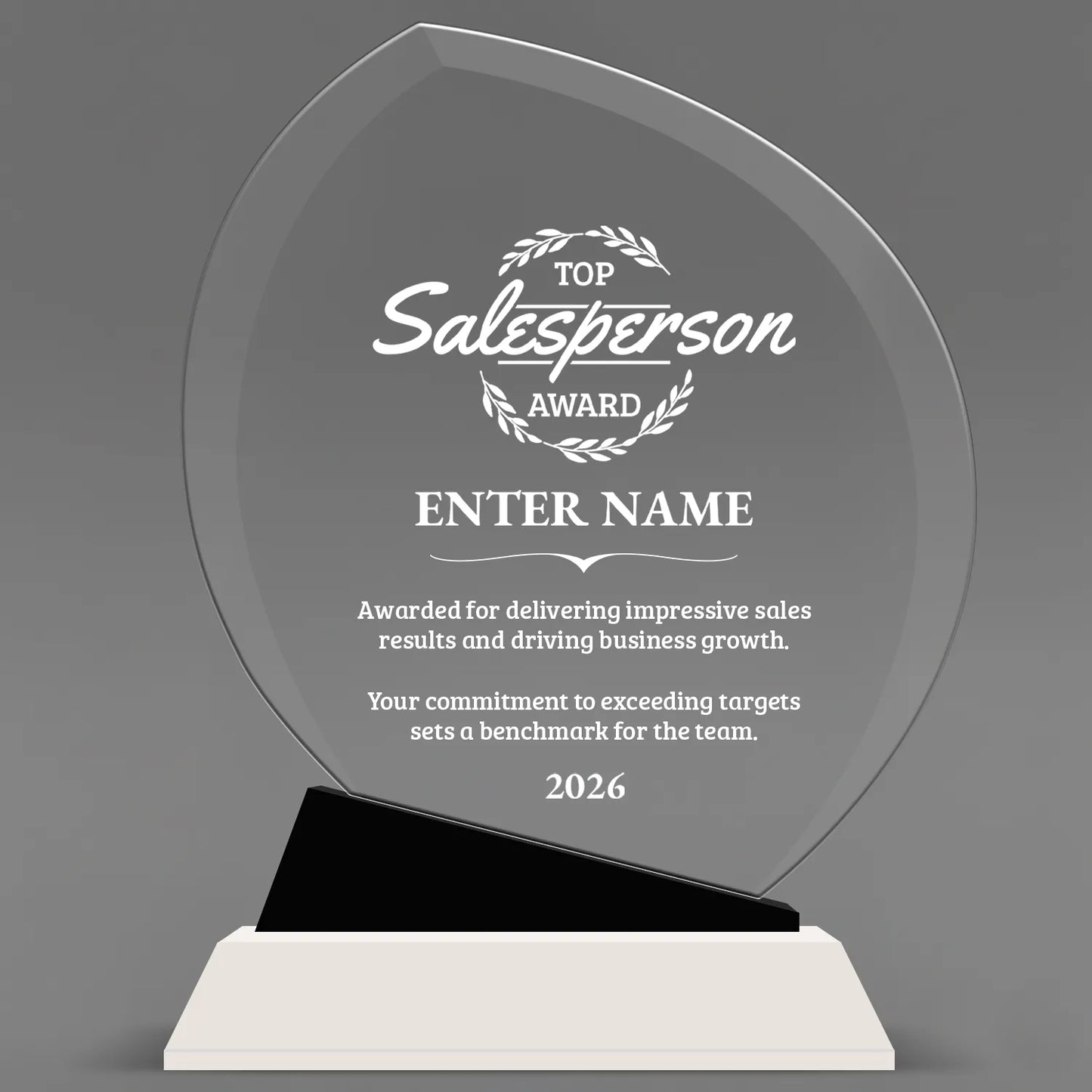 Sales Awards - Crystal Oblong with Black Accent Awards - Personalize Online – Choose From 5 Designs