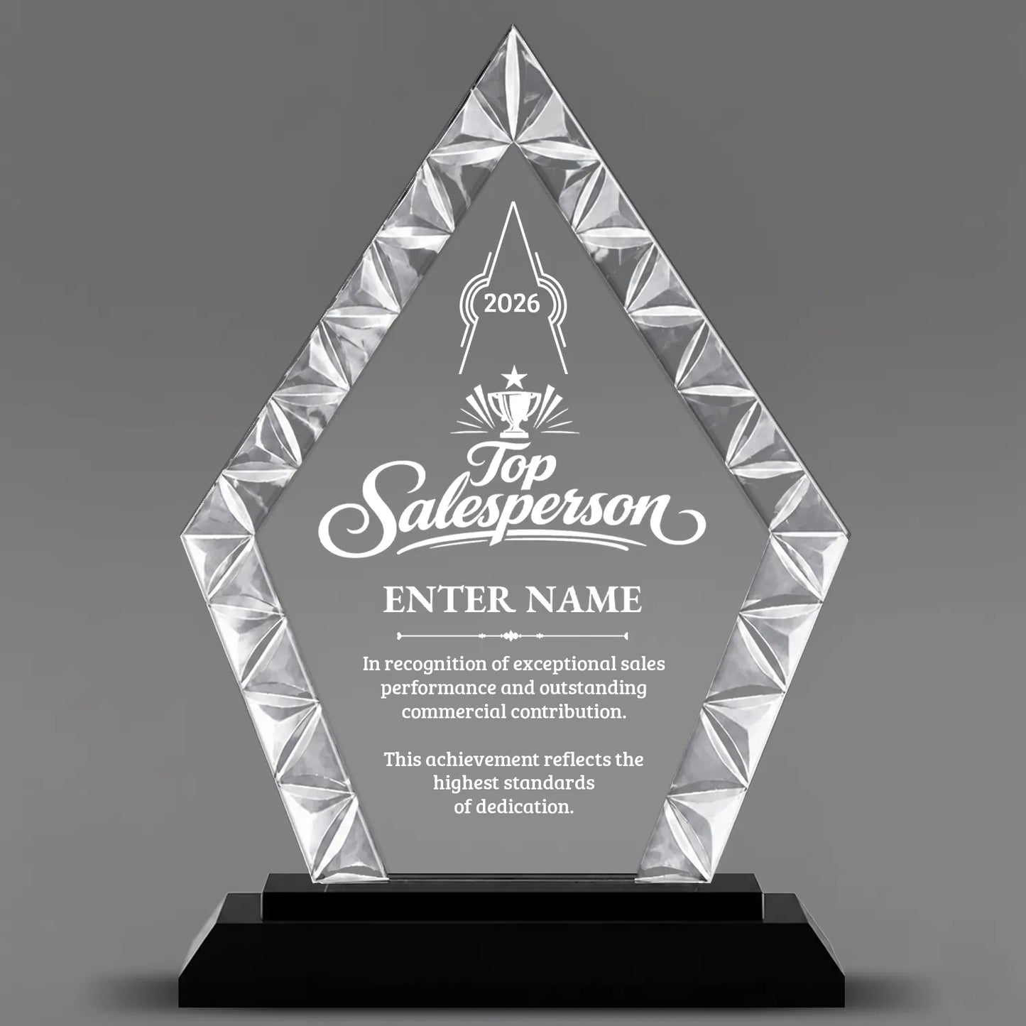 Sales Awards - Diamond Accent Glass Awards - Personalize Online – Choose From 5 Designs
