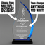 Sales Awards - Blue Flame Acrylic Awards - Personalize Online – Choose From 5 Designs