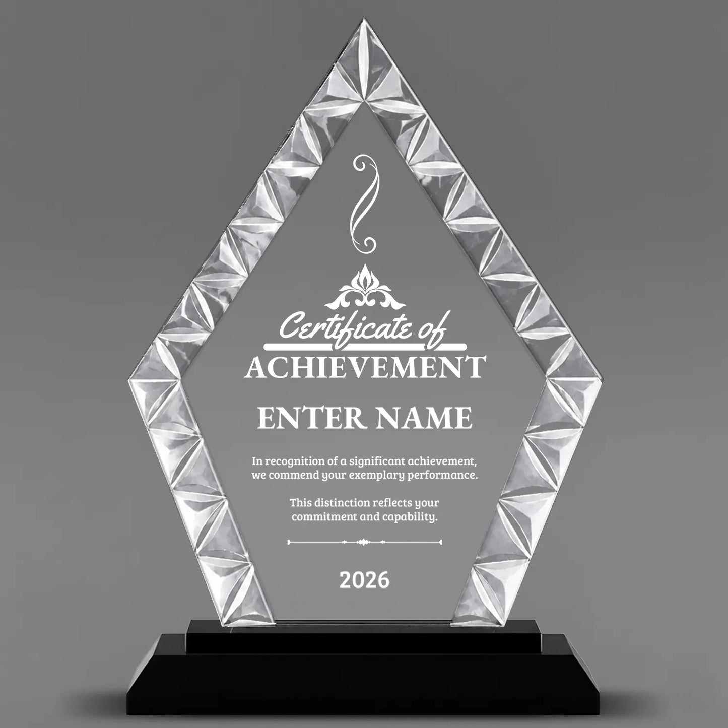 Achievement Awards - Diamond Accent Glass Awards - Personalize Online – Choose From 5 Designs