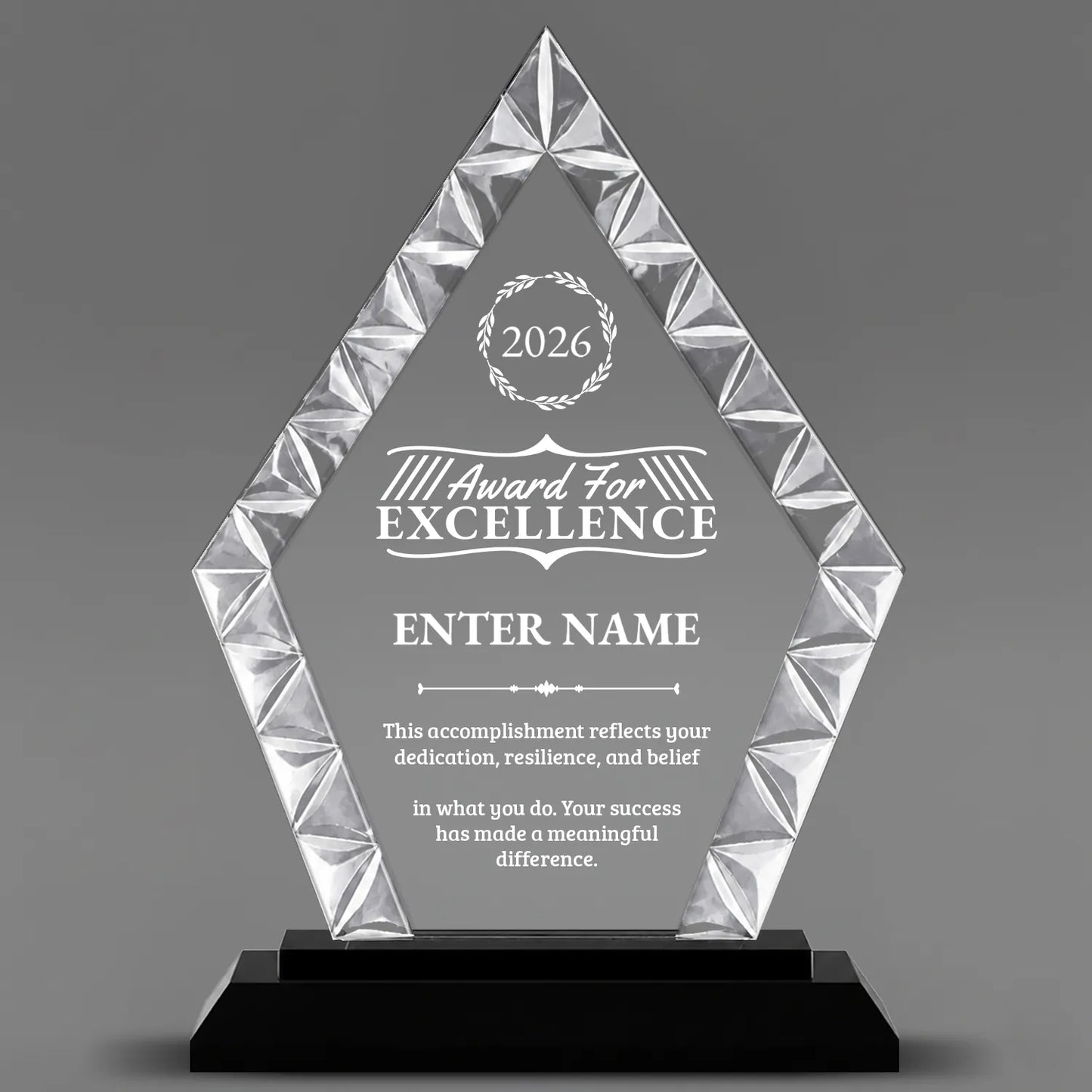 Achievement Awards - Diamond Accent Glass Awards - Personalize Online – Choose From 5 Designs