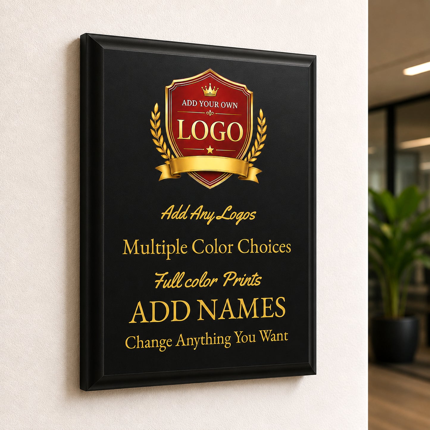 Custom Black Plaque with Full Color UV Printing -  4 Colors Available