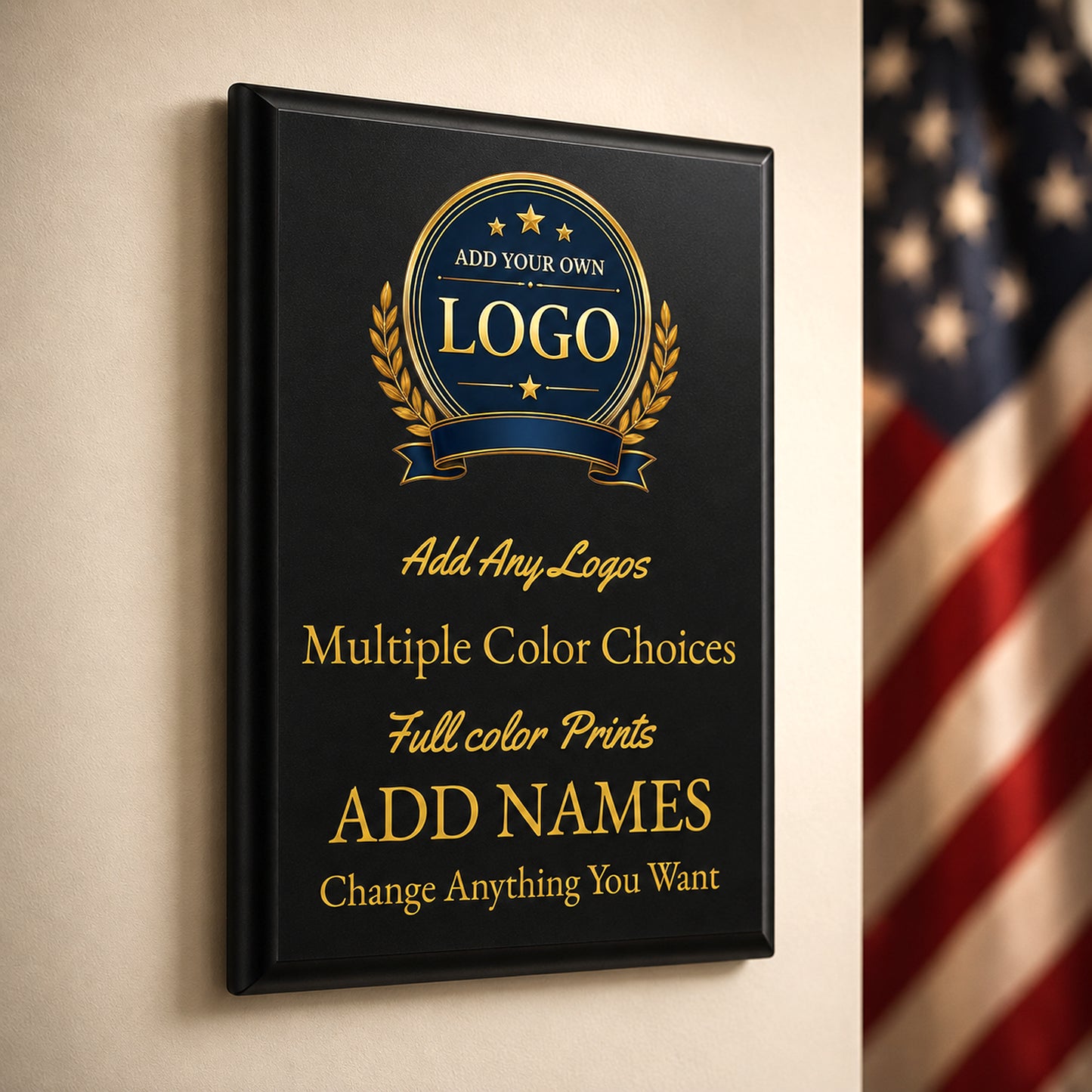 Custom Black Plaque with Full Color UV Printing -  4 Colors Available