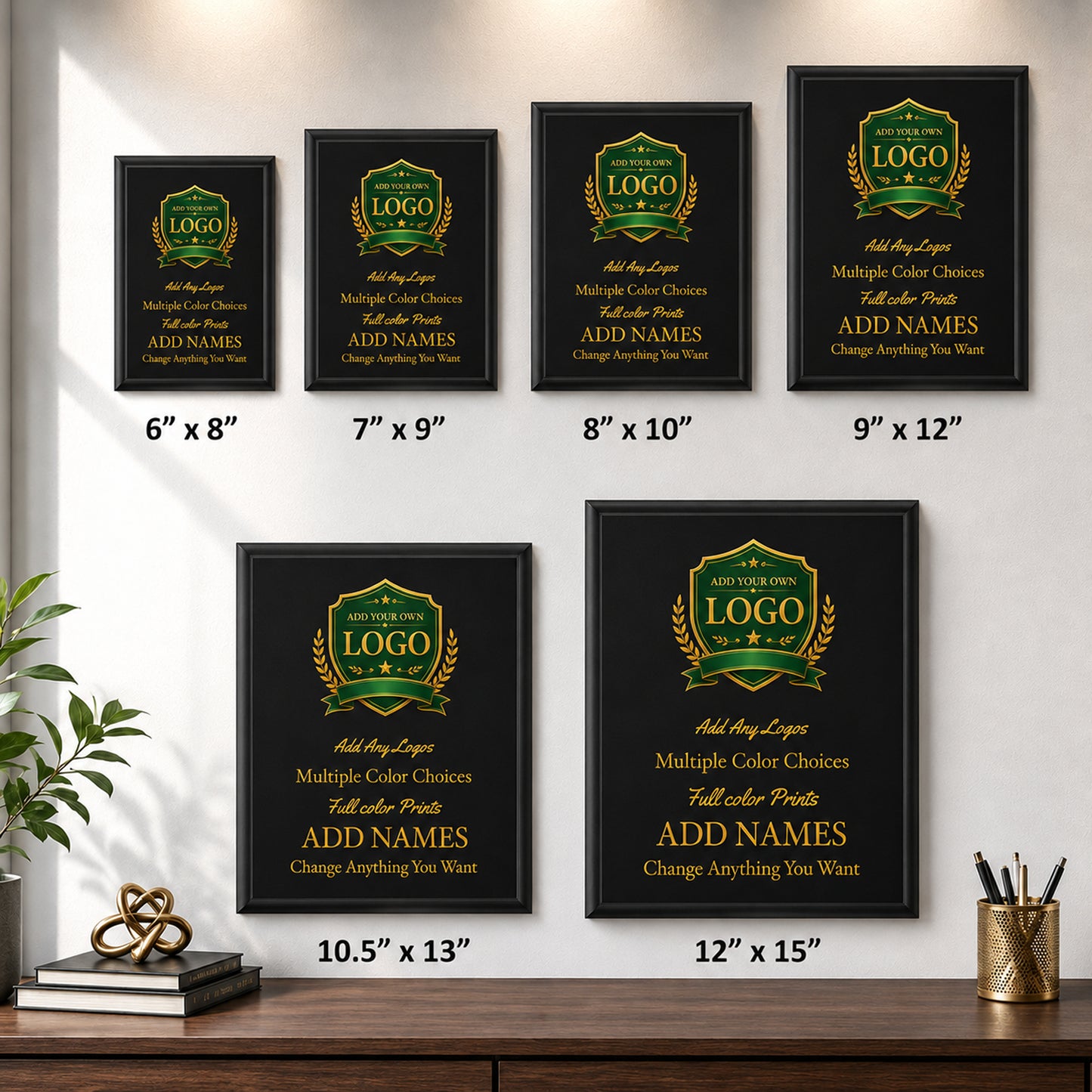 Custom Black Plaque with Full Color UV Printing -  4 Colors Available