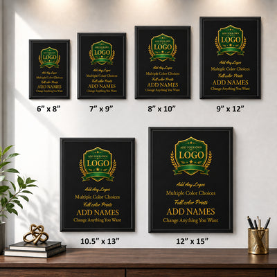 Custom Black Plaque with Full Color UV Printing -  4 Colors Available