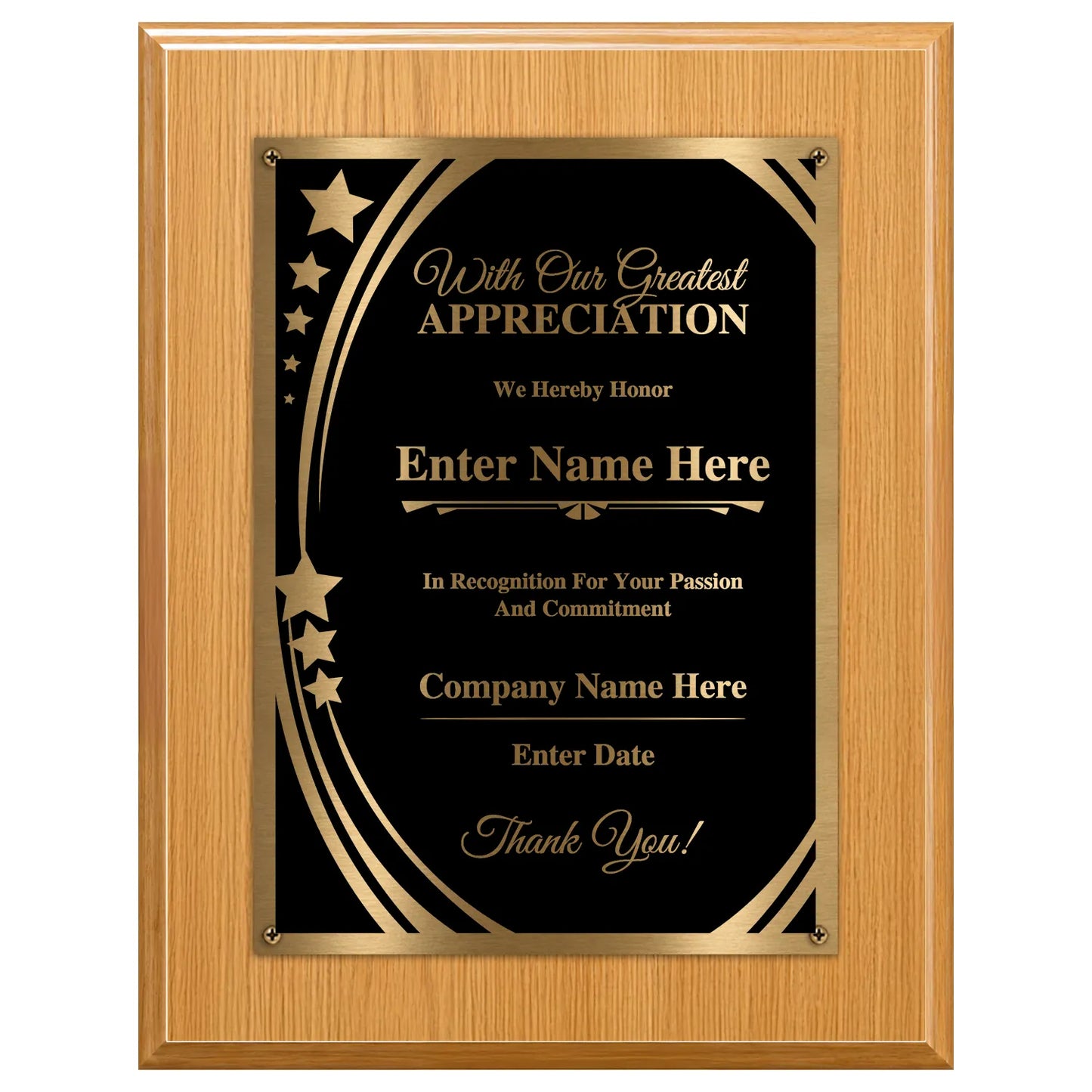 Greatest Appreciation Classic Plaque With Gold Plate - 4 Frame Colors
