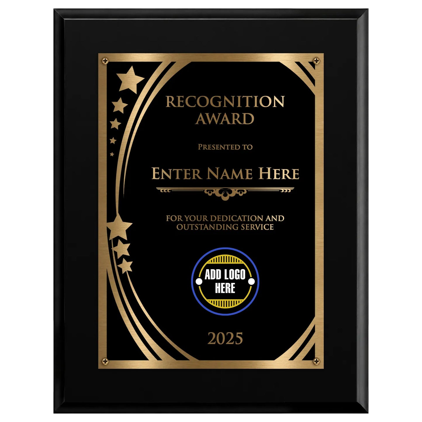 Recognition Classic Plaque With Gold Plate - 4 Frame Colors