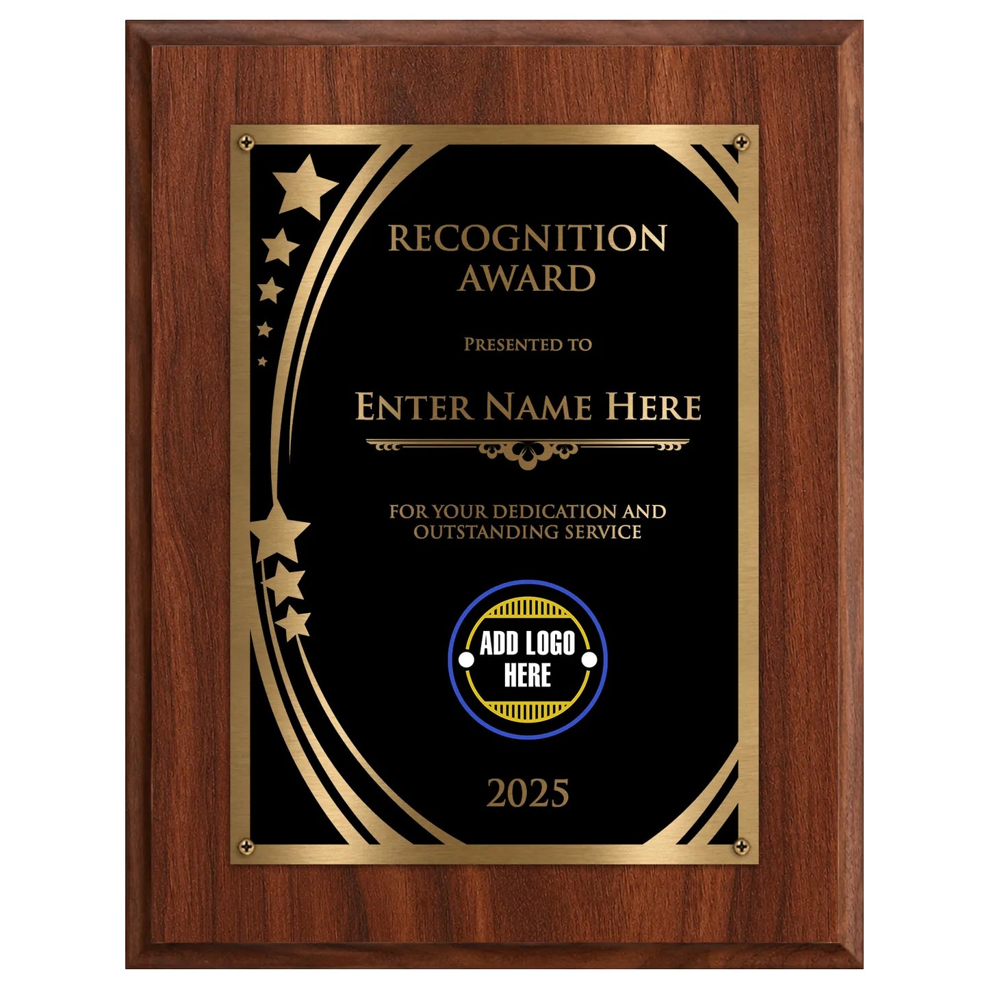 Recognition Classic Plaque With Gold Plate - 4 Frame Colors