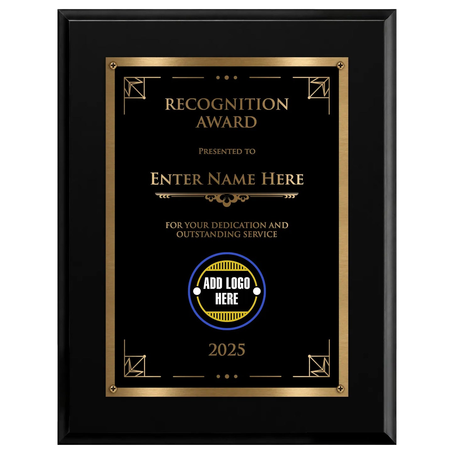 Recognition Classic Plaque With Gold Plate - 4 Frame Colors