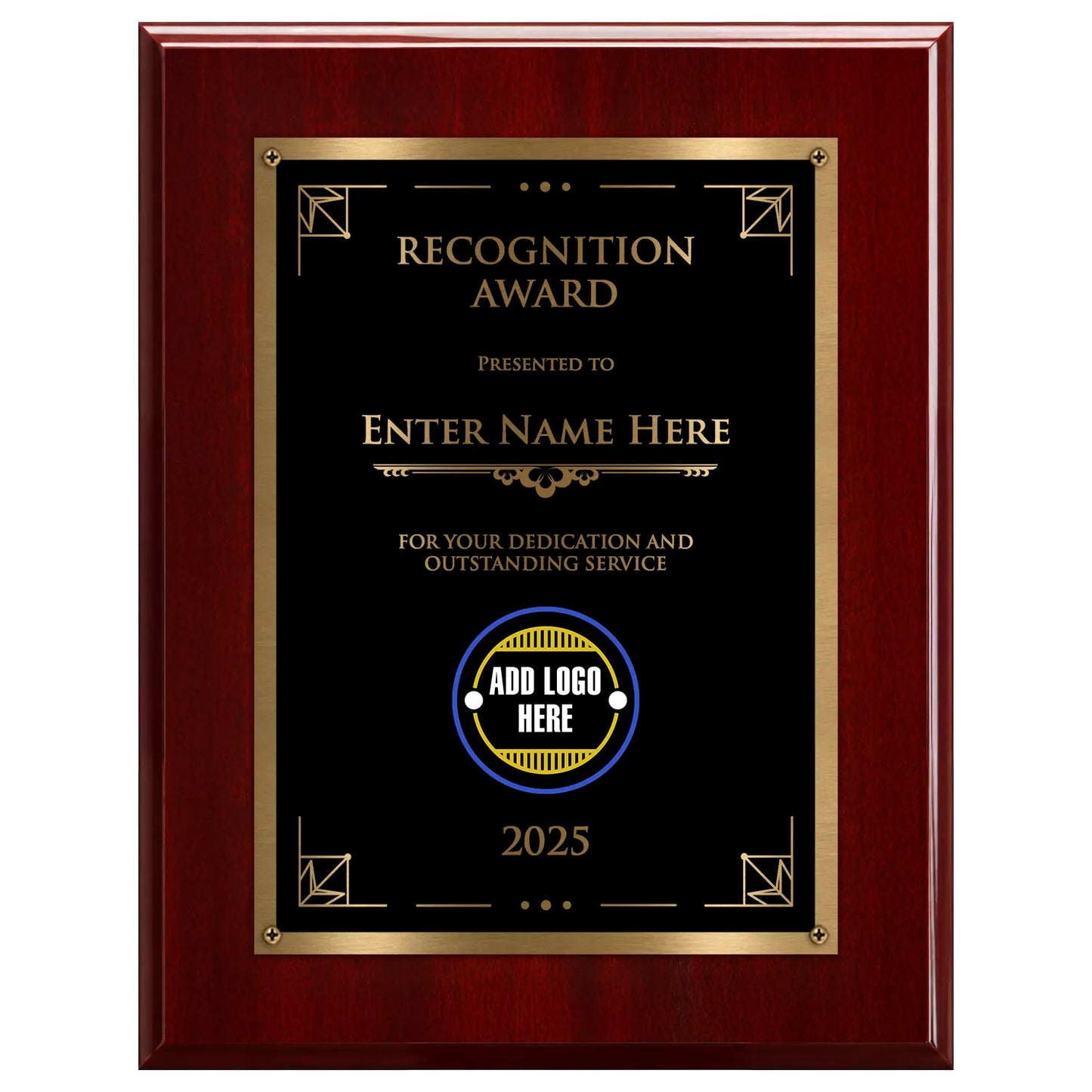 Recognition Classic Plaque With Gold Plate - 4 Frame Colors