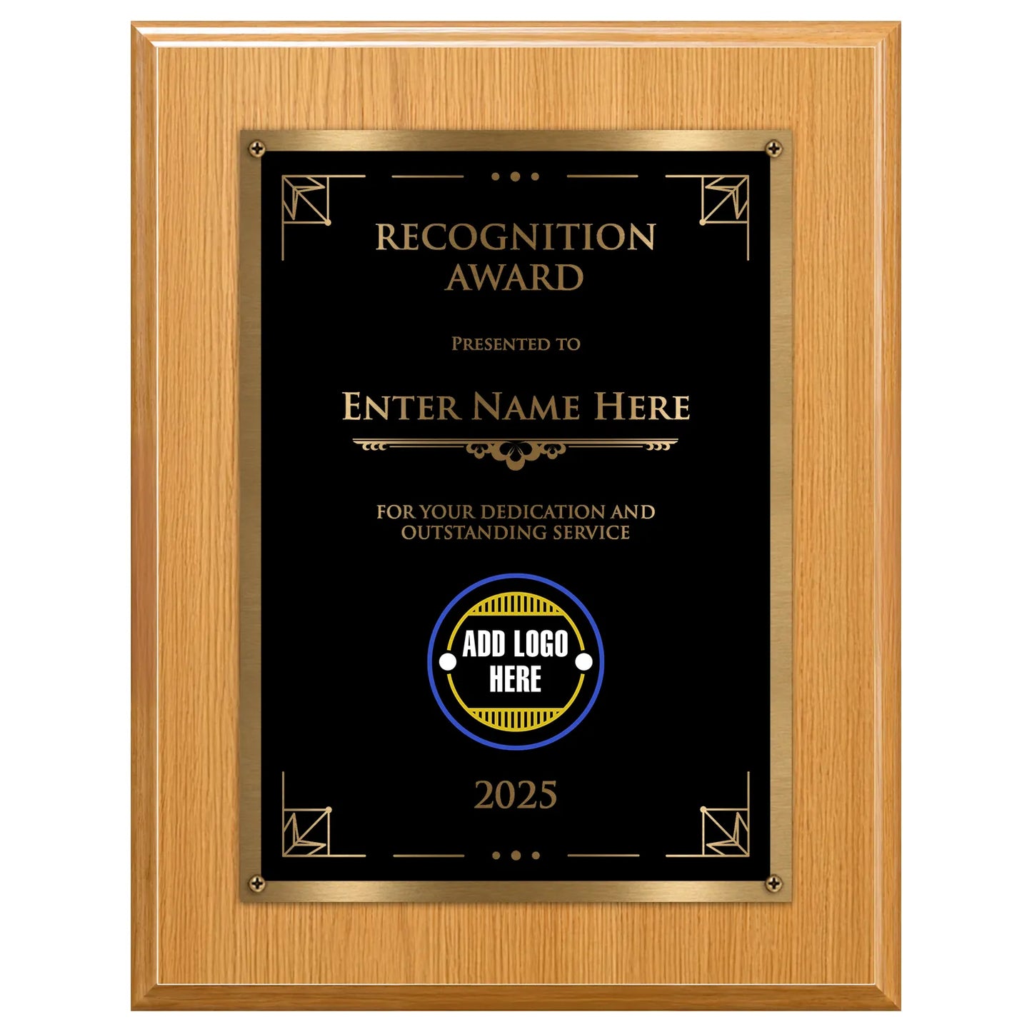 Recognition Classic Plaque With Gold Plate - 4 Frame Colors