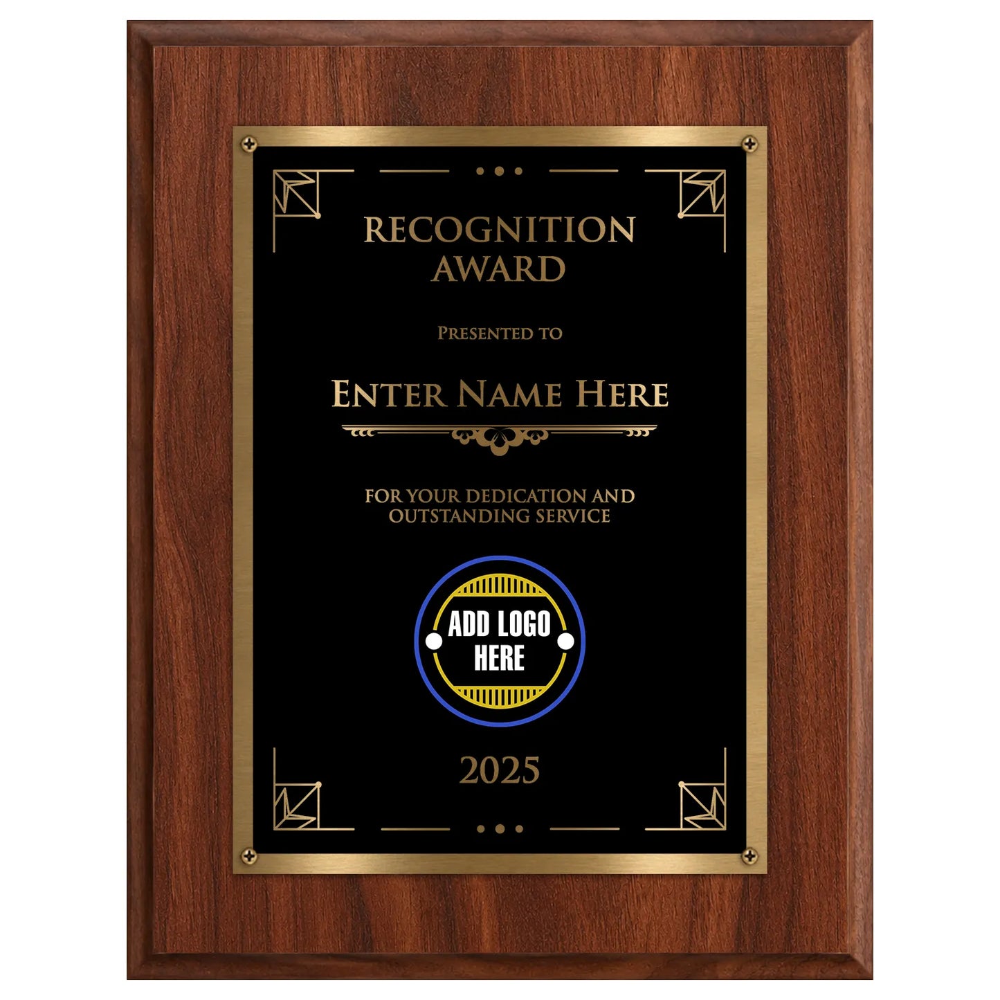 Recognition Classic Plaque With Gold Plate - 4 Frame Colors