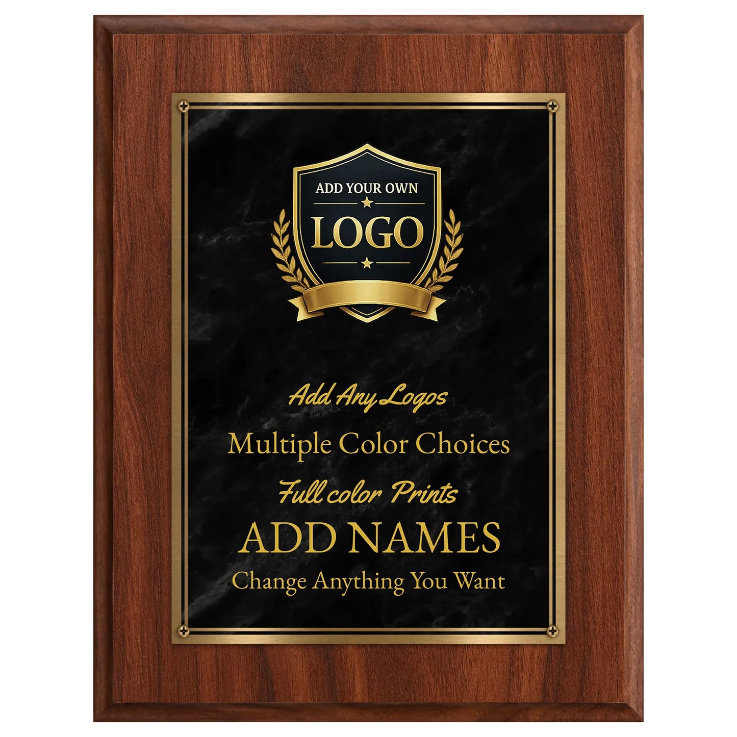 Classic Plaques Marble Effect Black & More - Multiple Sizes