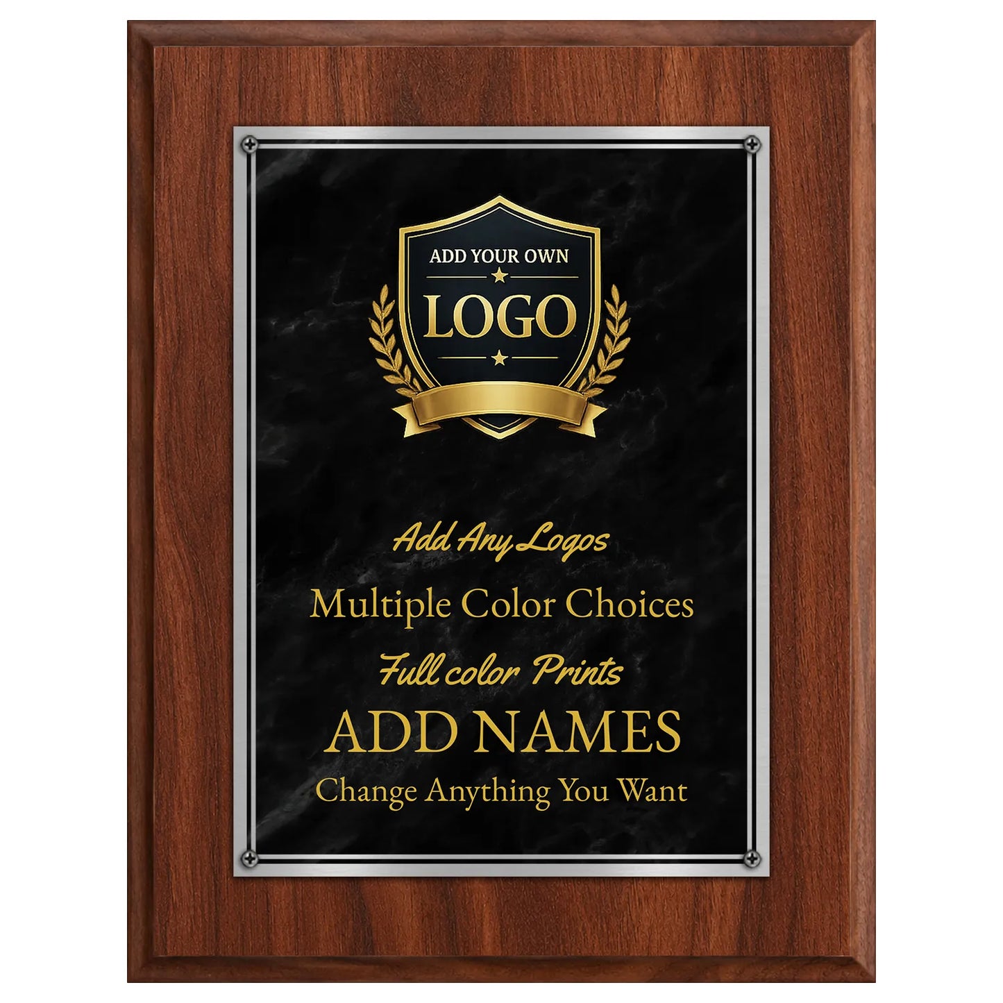 Classic Plaques Marble Effect - Simulated Oak & More - Multiple Sizes