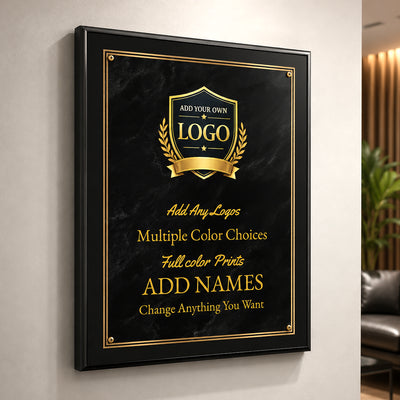 Classic Plaques Marble Effect Black & More - Multiple Sizes