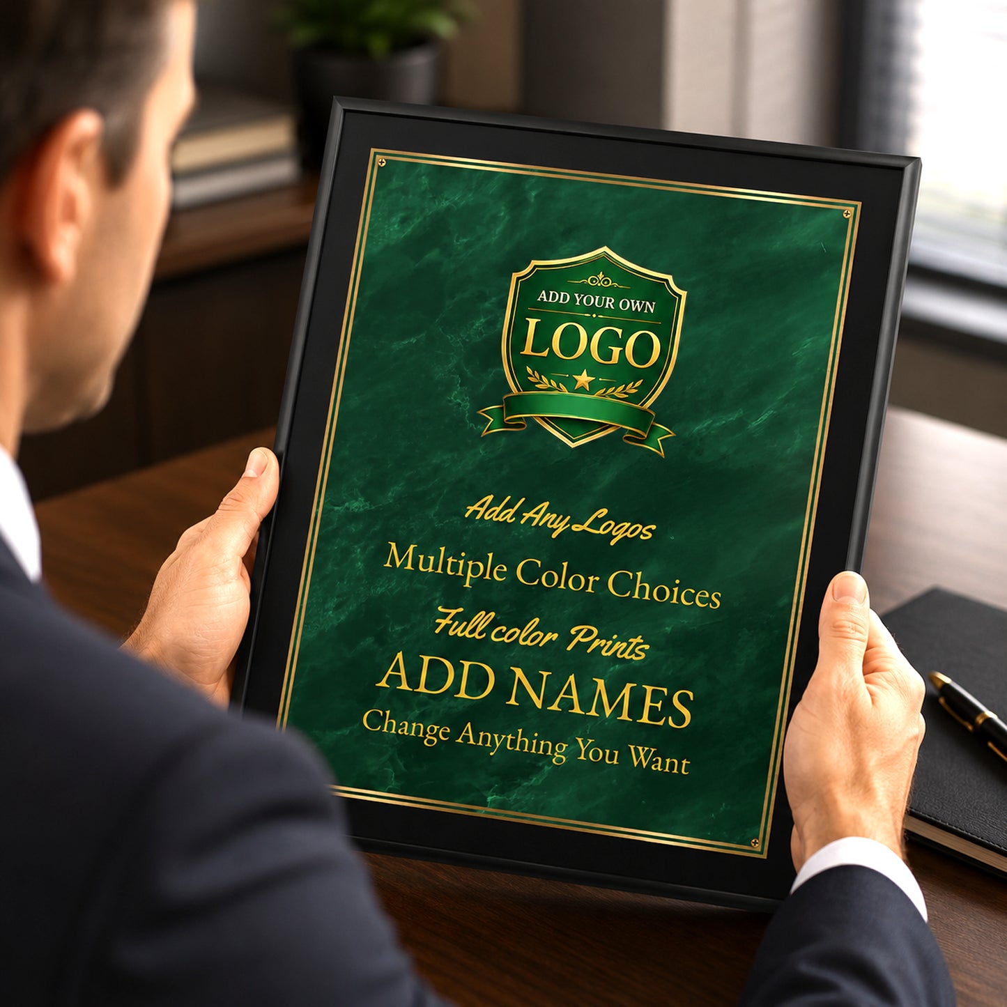 Classic Plaques Marble Effect Black & More - Multiple Sizes